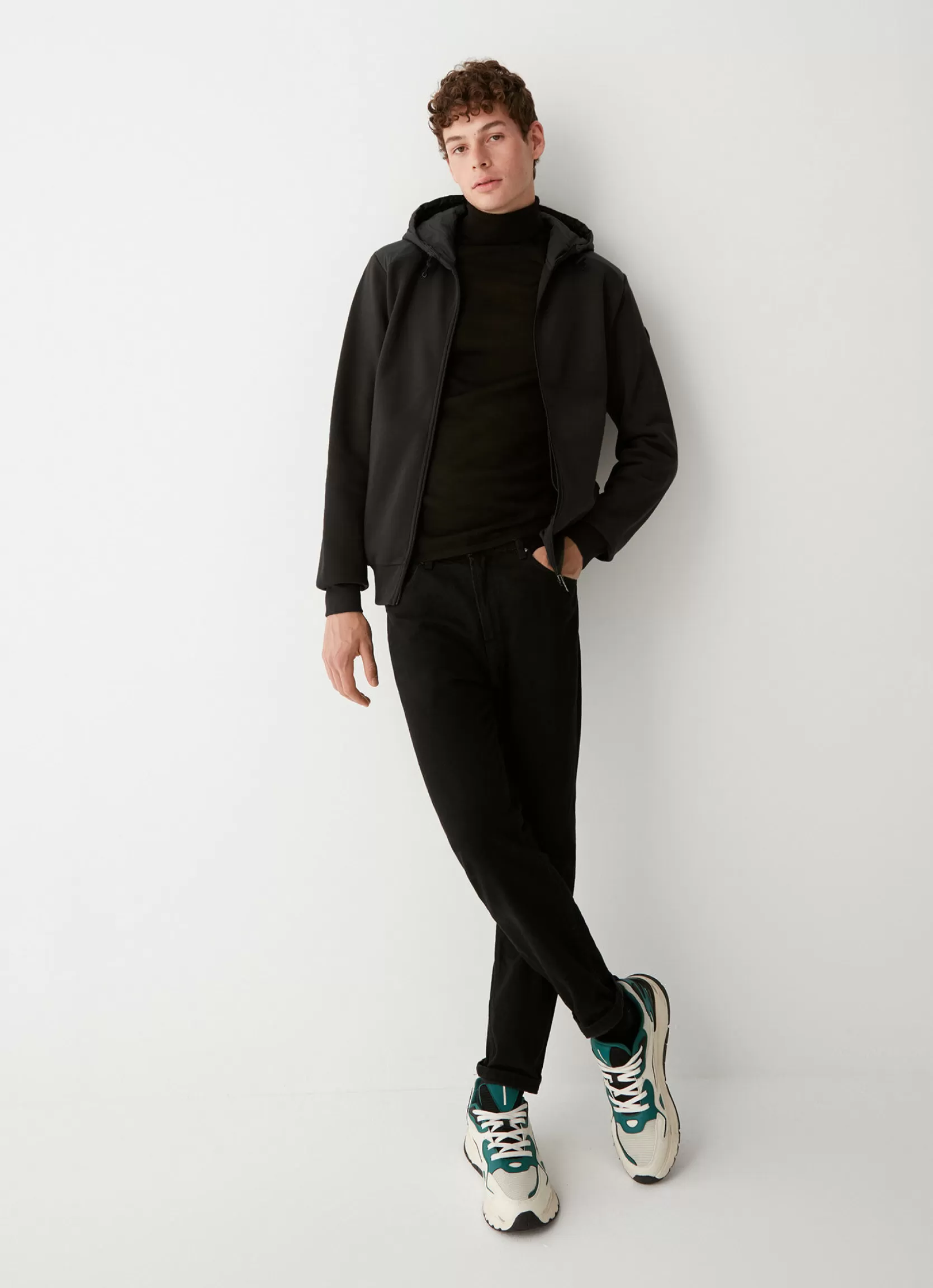 Colmar 100% cotton full zip sweatshirt with nylon inserts | man Outlet