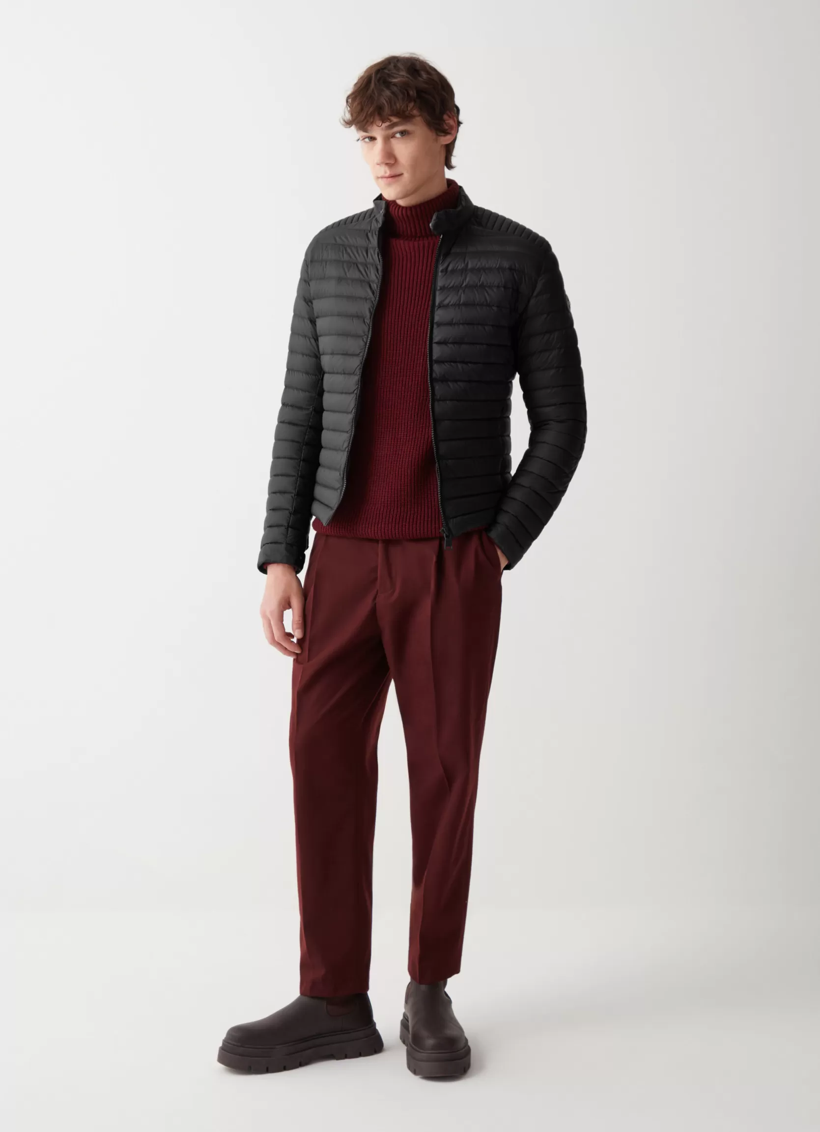 Colmar Autumn biker down jacket with drawstring at the bottom | man Lightweight Down Jackets