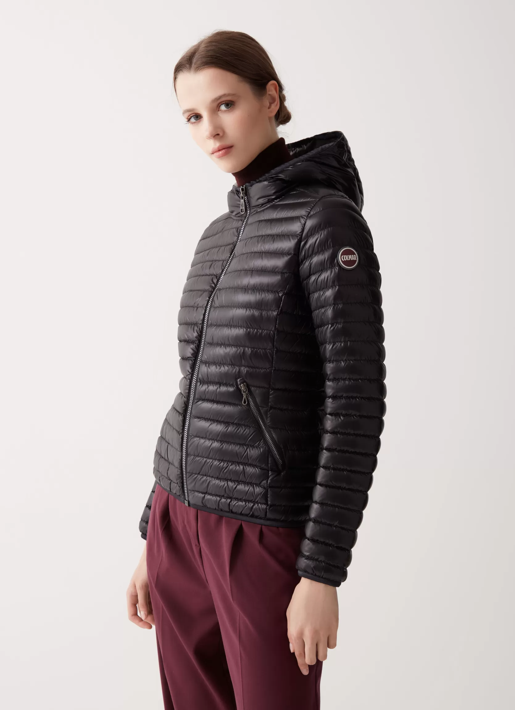 Colmar Autumn down jacket with fixed hood | woman Lightweight Down Jackets
