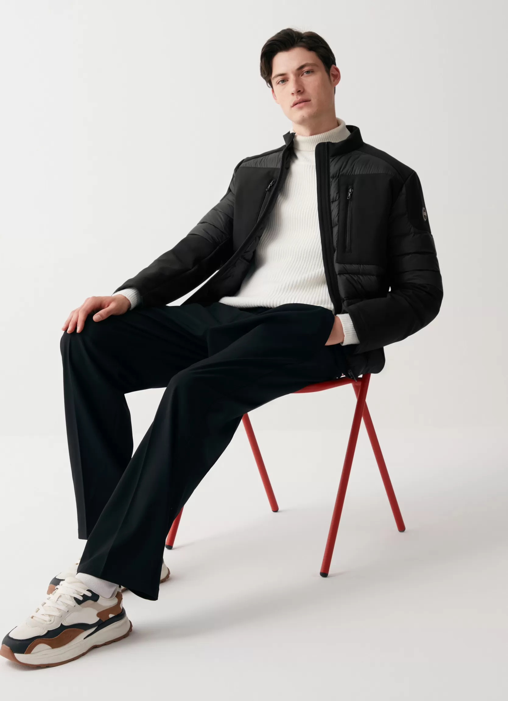 Colmar Biker down jacket in double fabric | man Winter Down Jackets