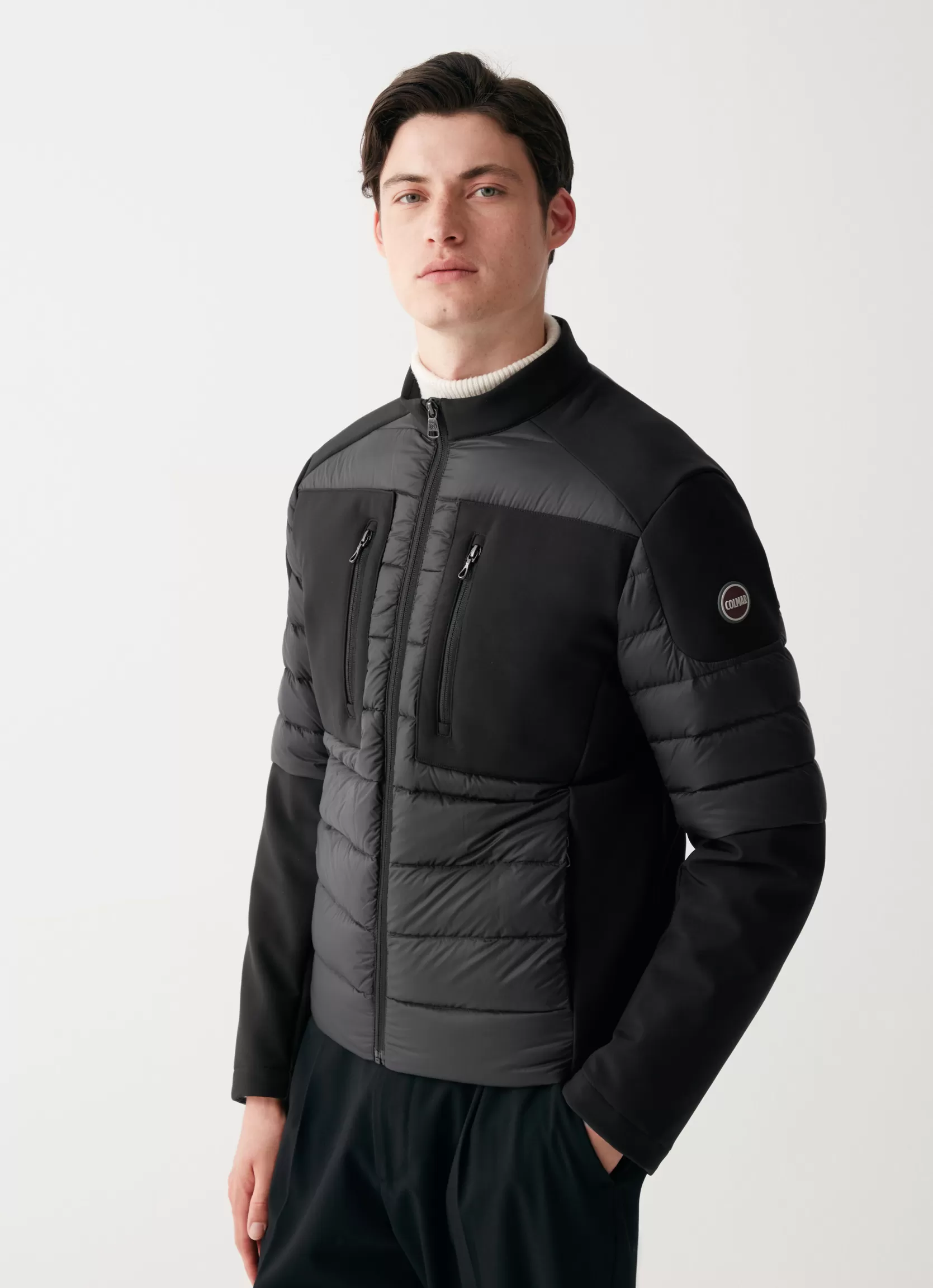 Colmar Biker down jacket in double fabric | man Winter Down Jackets