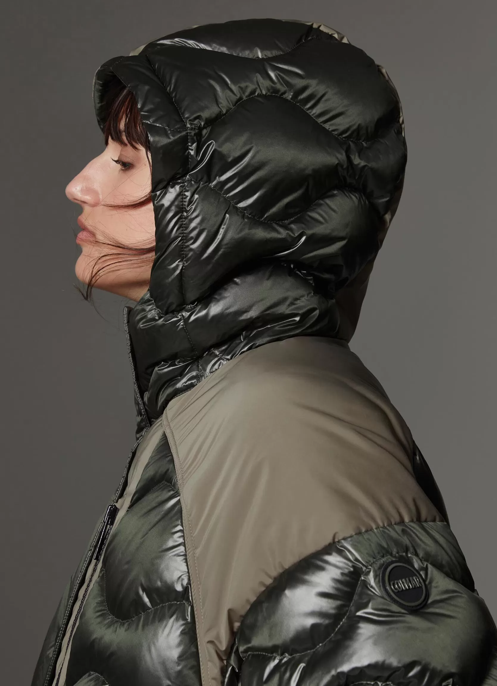 Colmar Bomber jacket with fixed hood and bubble quilting | woman Colmar Revolution | Winter Down Jackets