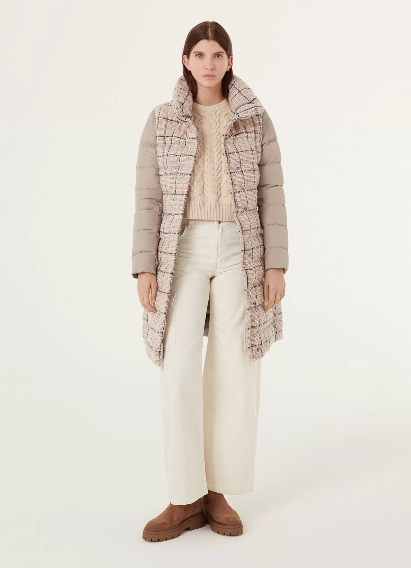 Colmar Bouclé coat with wrinkled inserts | woman Outlet
