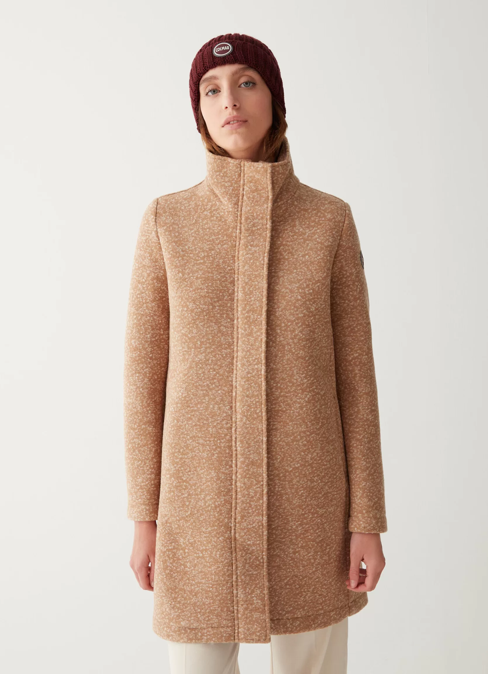 Colmar Coat with high collar in woolen cloth | woman Outlet