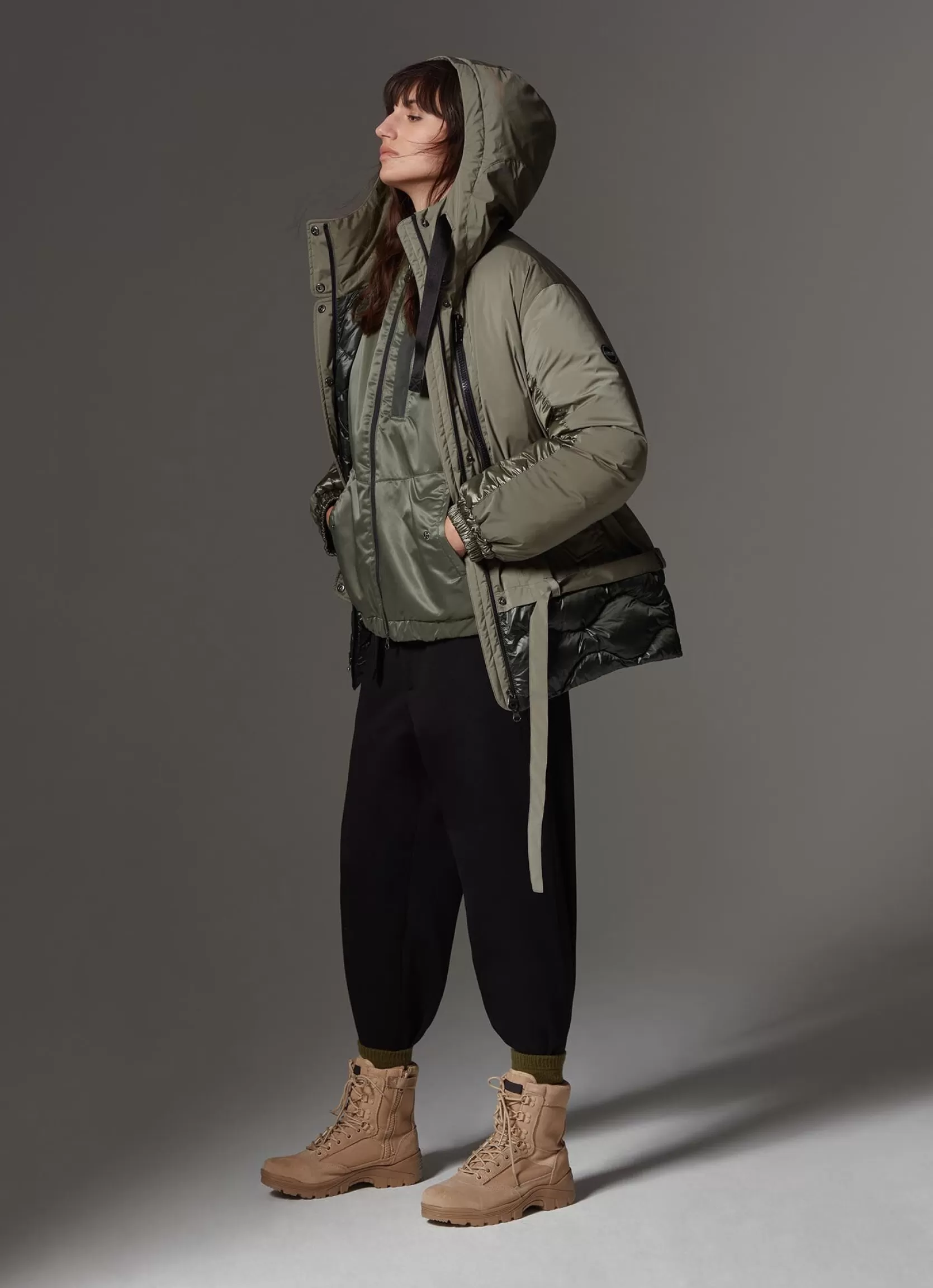 Colmar Colourblock jacket with band at the hood | woman Colmar Revolution | Winter Down Jackets