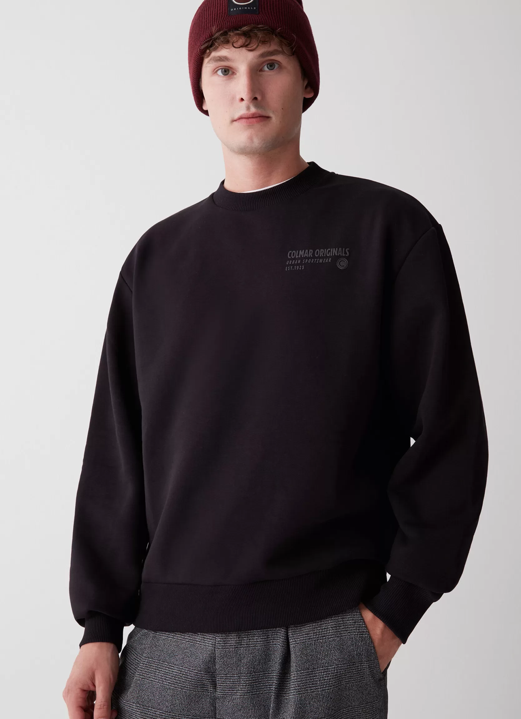 Colmar Cotton crew-neck sweatshirt with 3D writing | man Sweatshirts