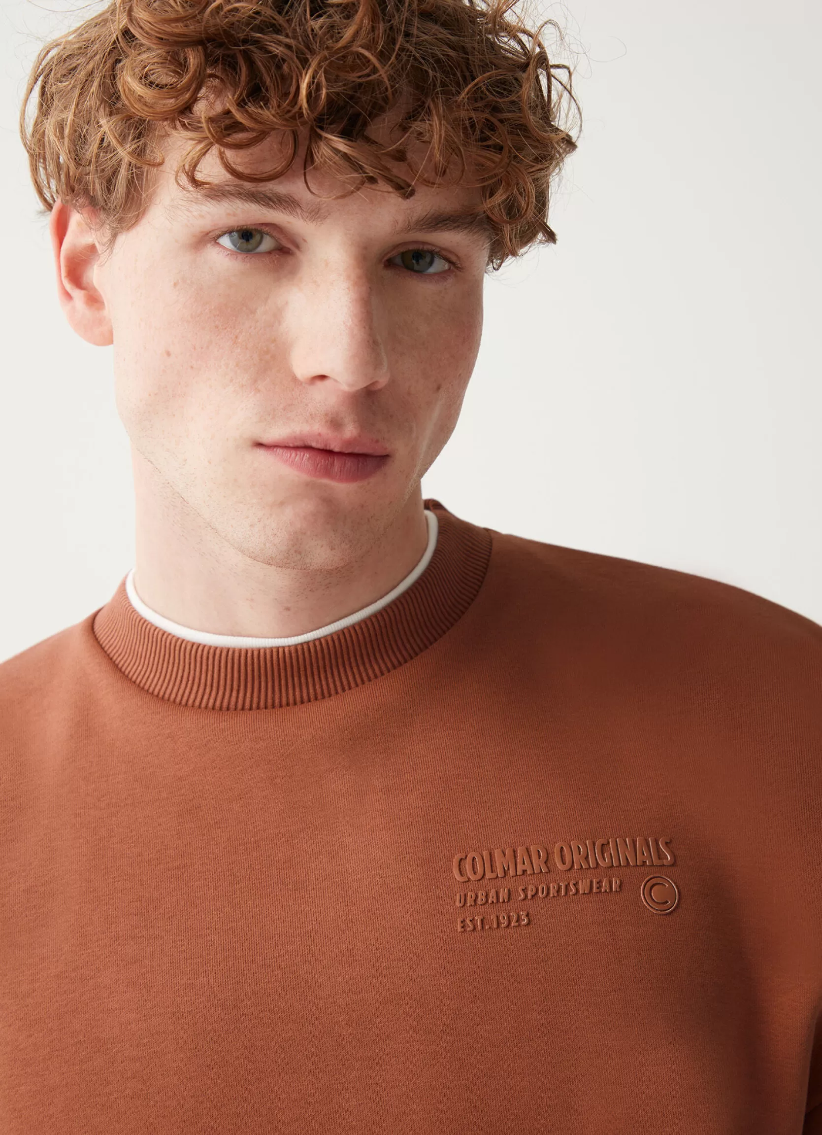 Colmar Cotton crew-neck sweatshirt with 3D writing | man Sweatshirts