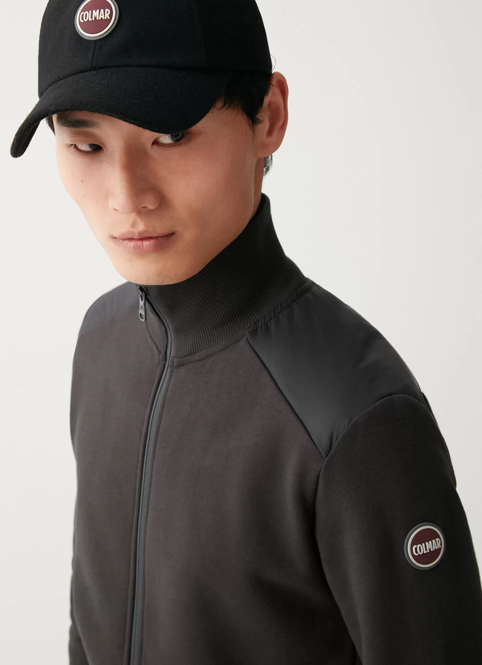 Colmar Cotton full-zip sweatshirt with nylon inserts | man Sweatshirts