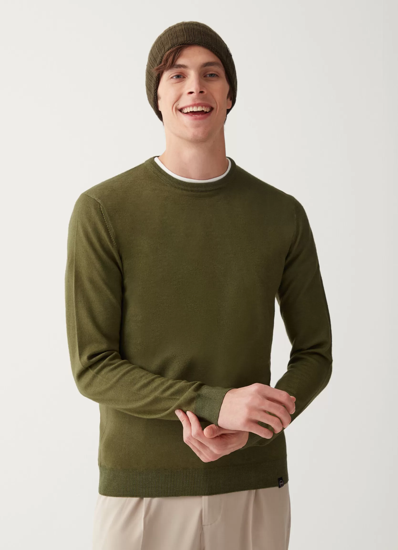 Colmar Crew neck pullover in 100% merino wool | man Pullovers