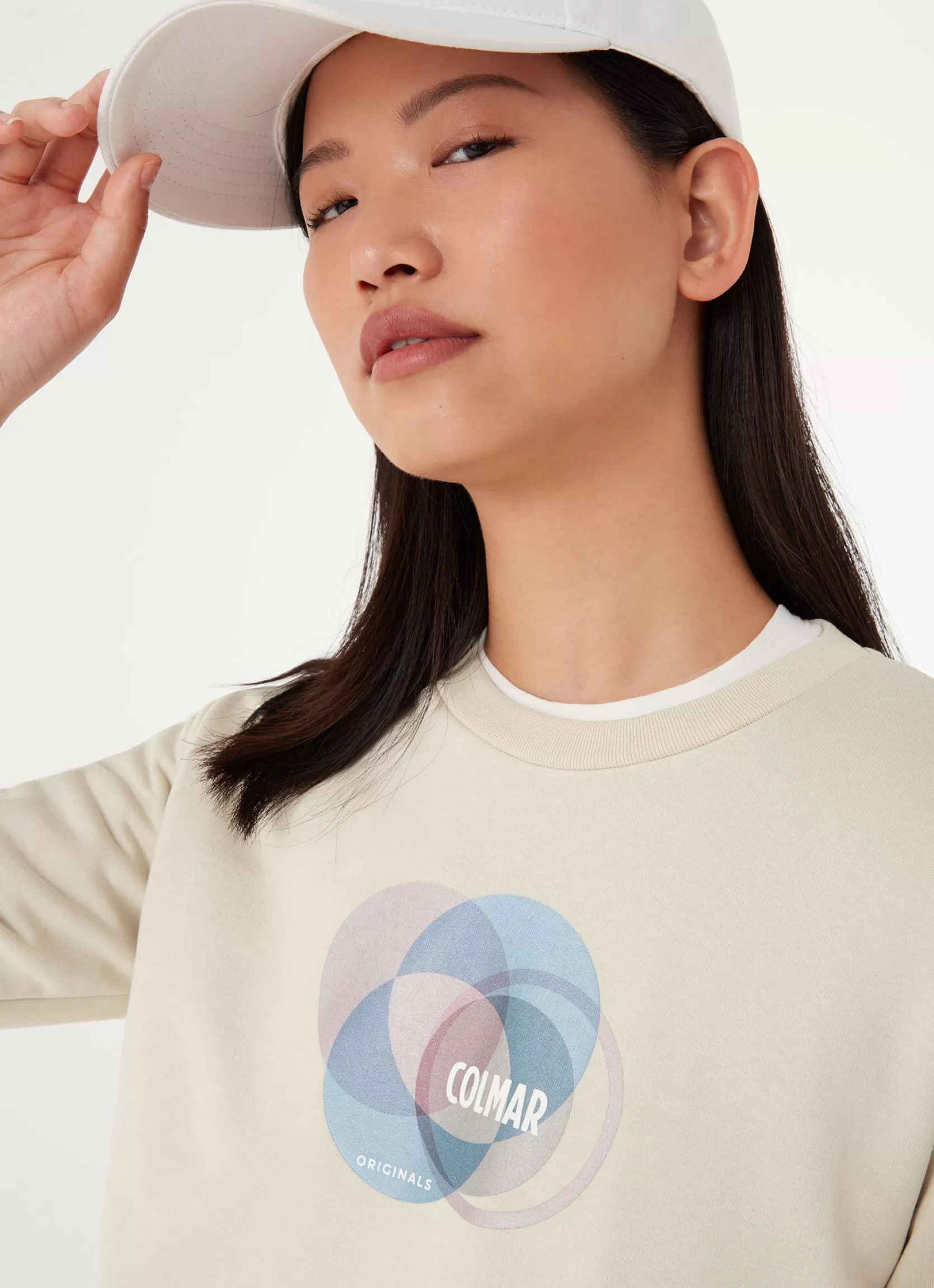 Colmar Crew neck sweatshirt with chest print | woman Outlet