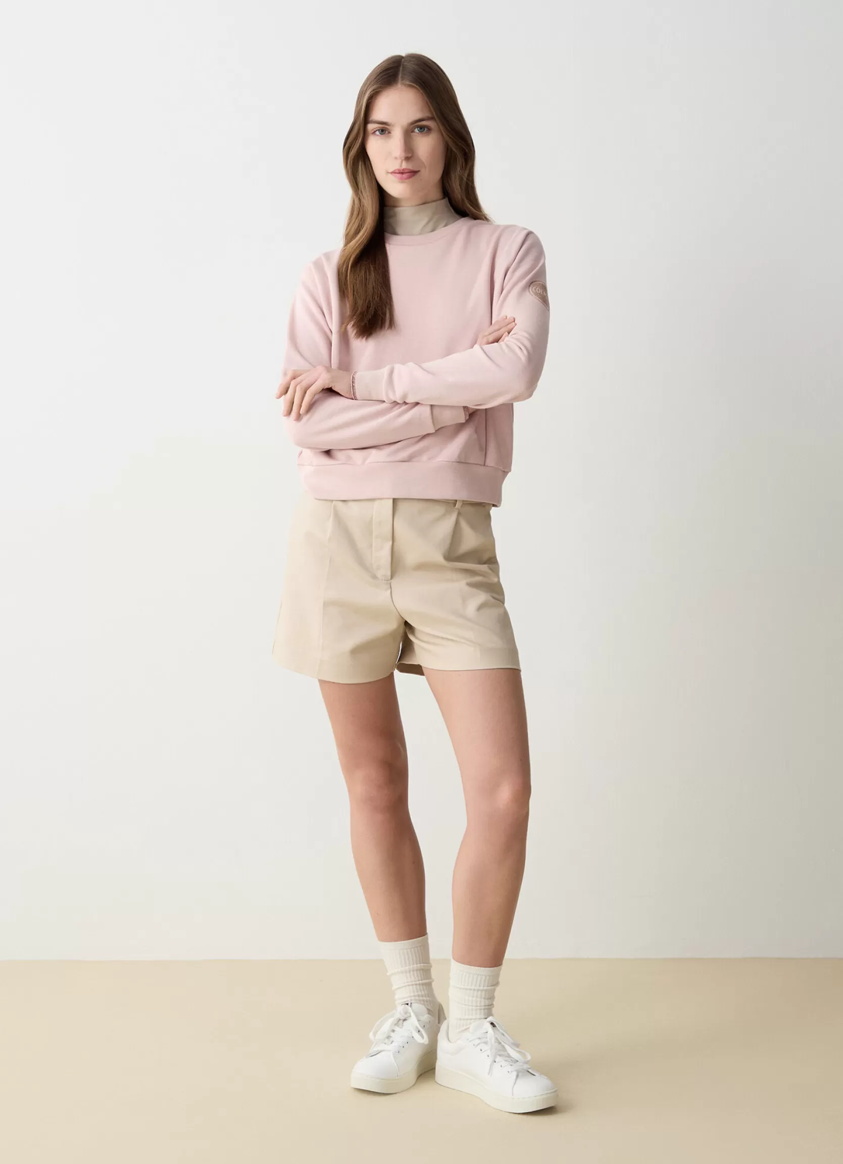 Colmar Crew neck sweatshirt with vertical cuts | woman Sweatshirts