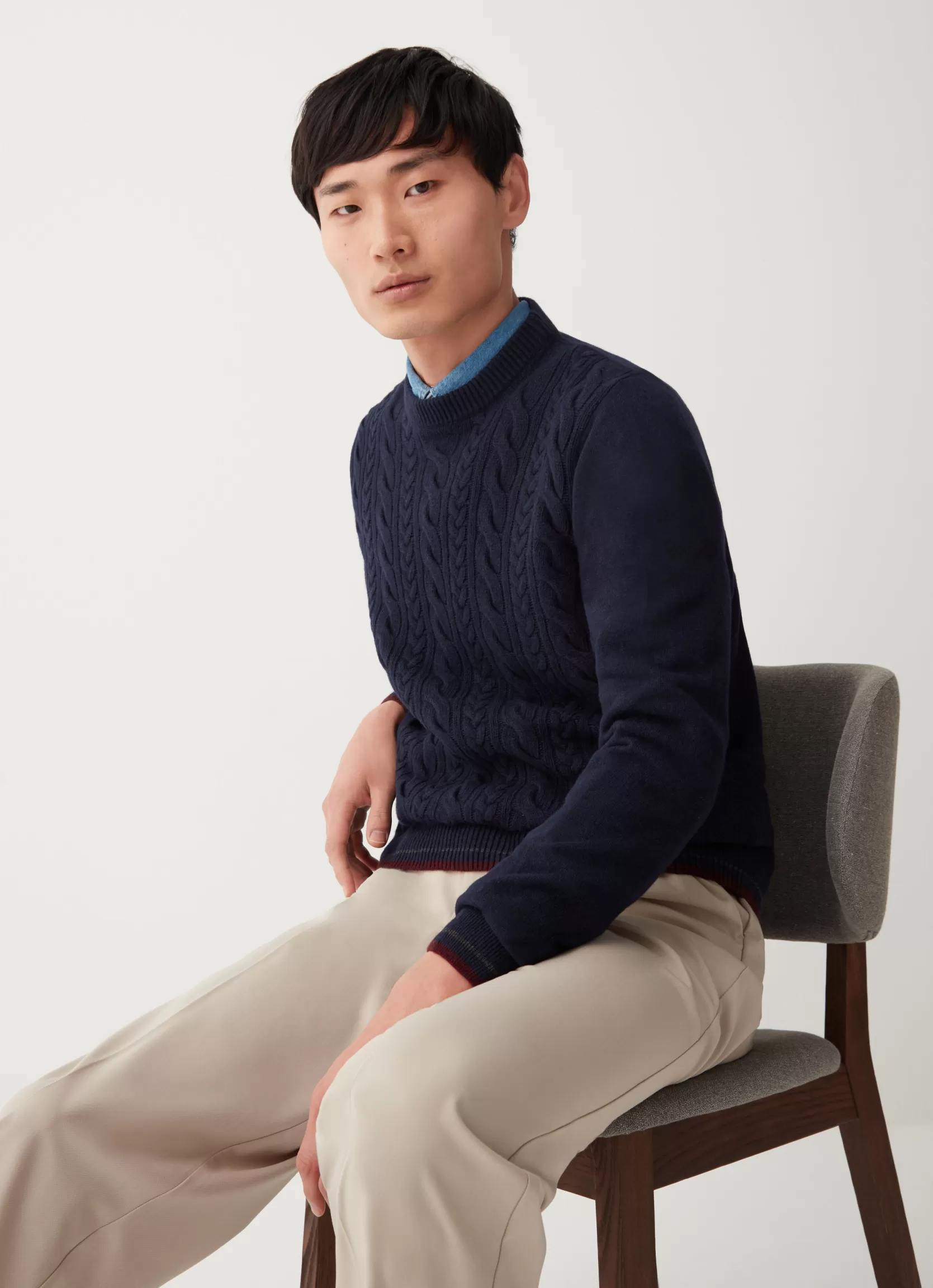 Colmar Crew-neck cable-knit pullover | man Pullovers