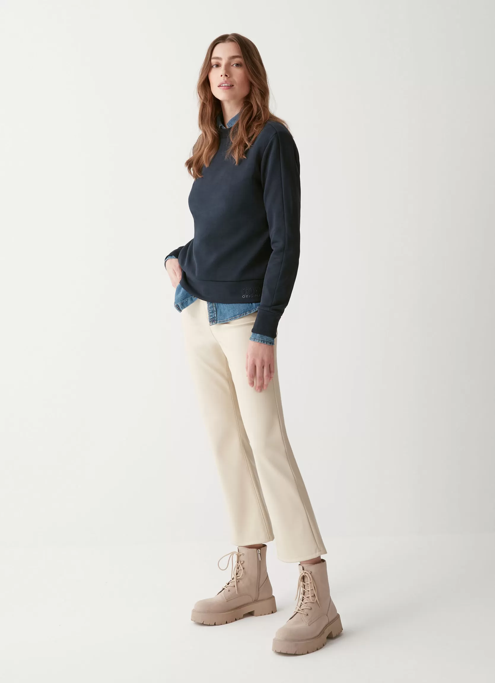 Colmar Crew-neck sweatshirt with glitter logo | woman Sweatshirts