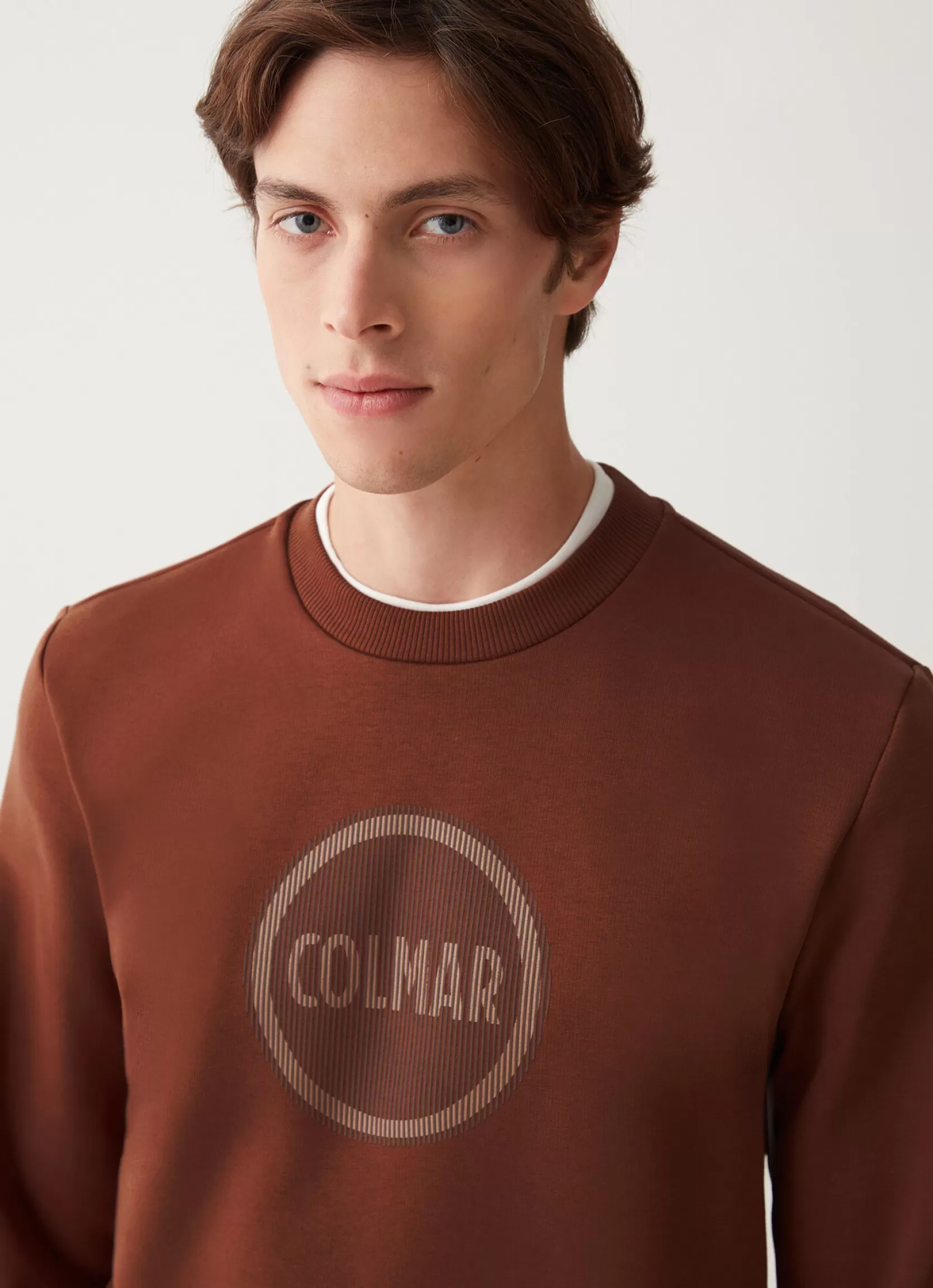 Colmar Crew-neck sweatshirt with printed maxi logo | man Sweatshirts