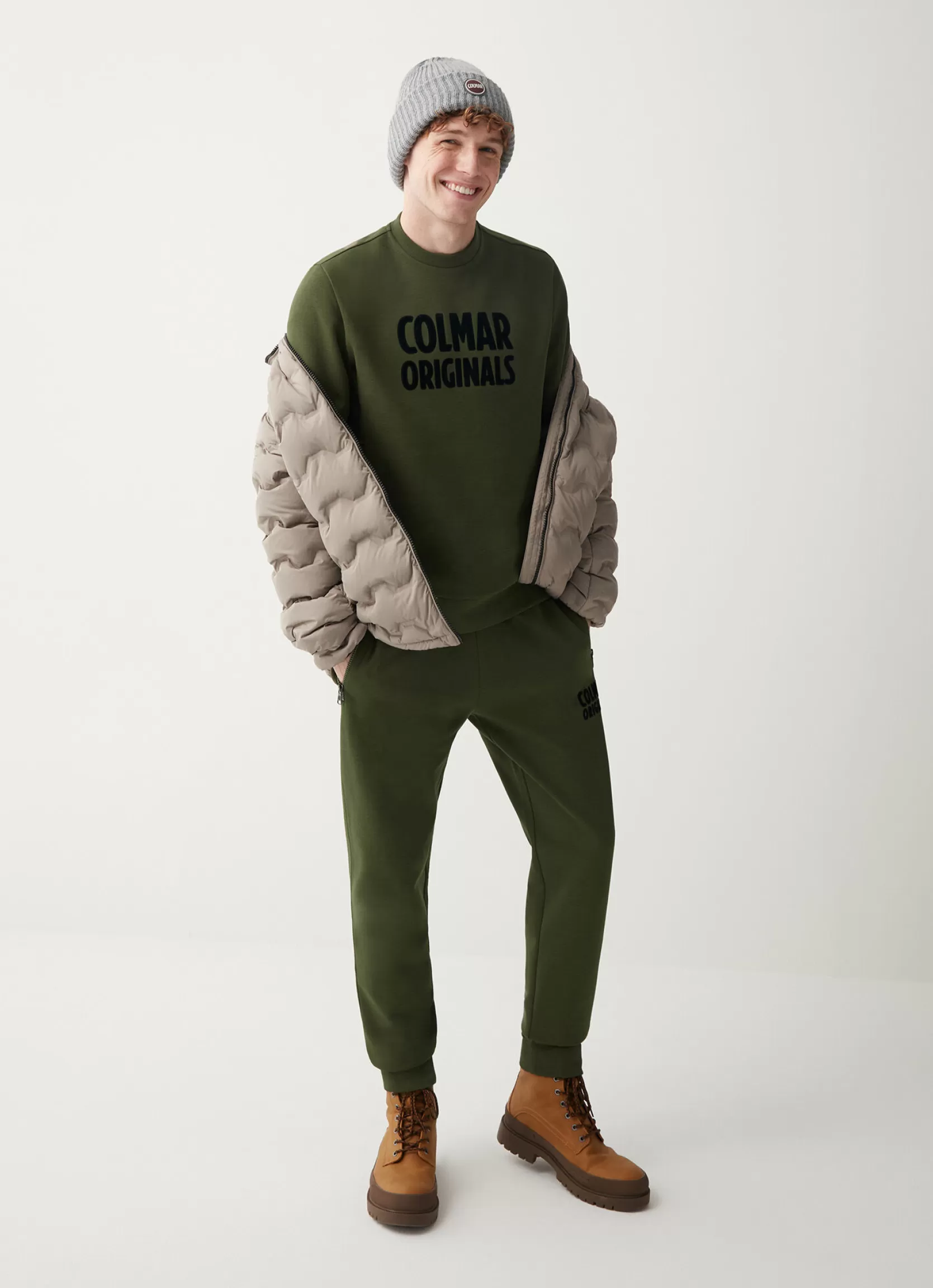 Colmar Crew-neck sweatshirt with printed maxi logo | man Sweatshirts