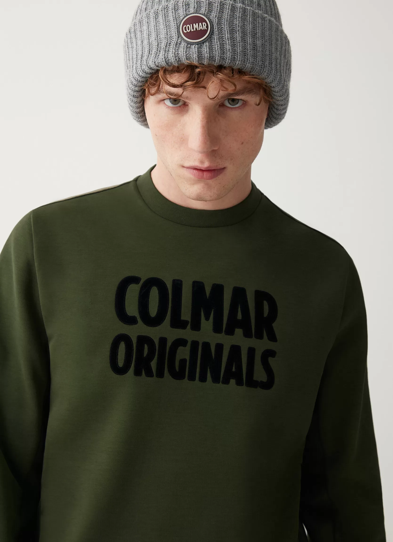 Colmar Crew-neck sweatshirt with printed maxi logo | man Sweatshirts