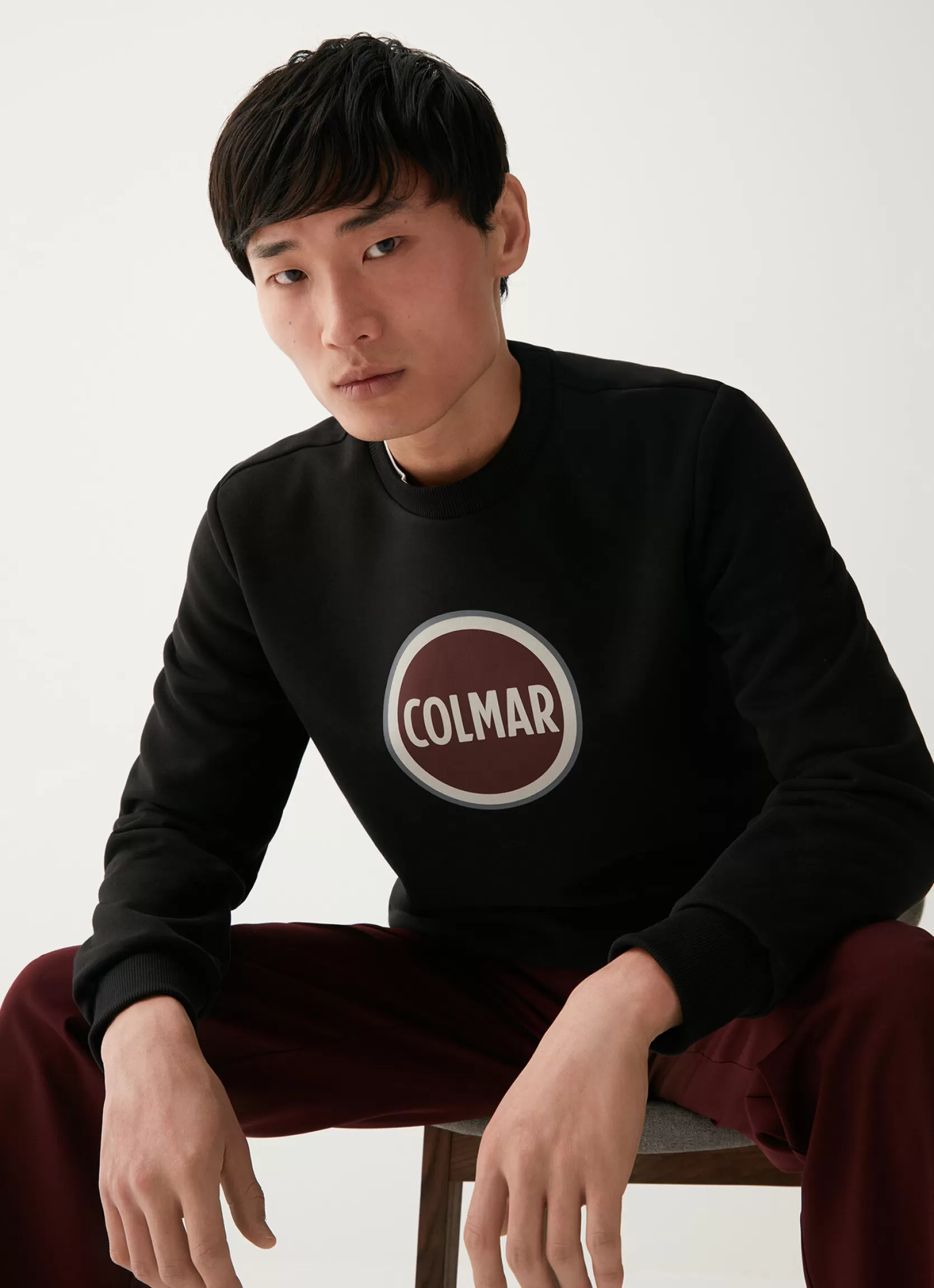 Colmar Crew-neck sweatshirt with printed maxi logo | man Sweatshirts