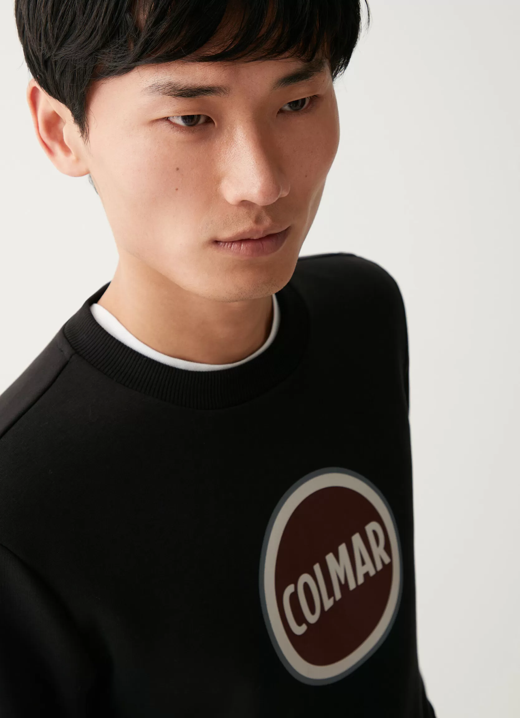 Colmar Crew-neck sweatshirt with printed maxi logo | man Sweatshirts