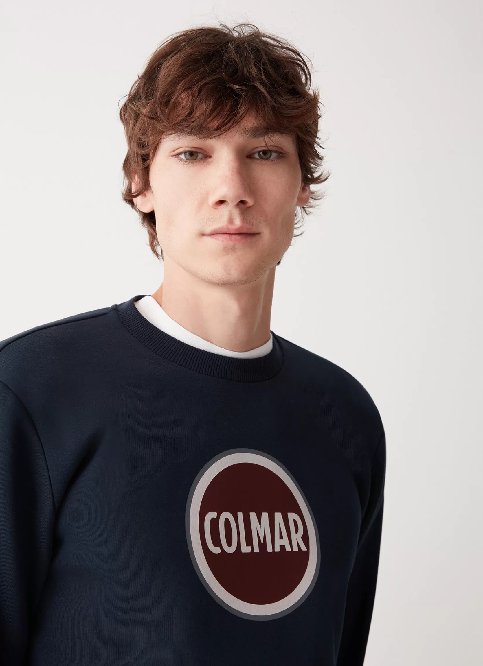 Colmar Crew-neck sweatshirt with printed maxi logo | man Sweatshirts