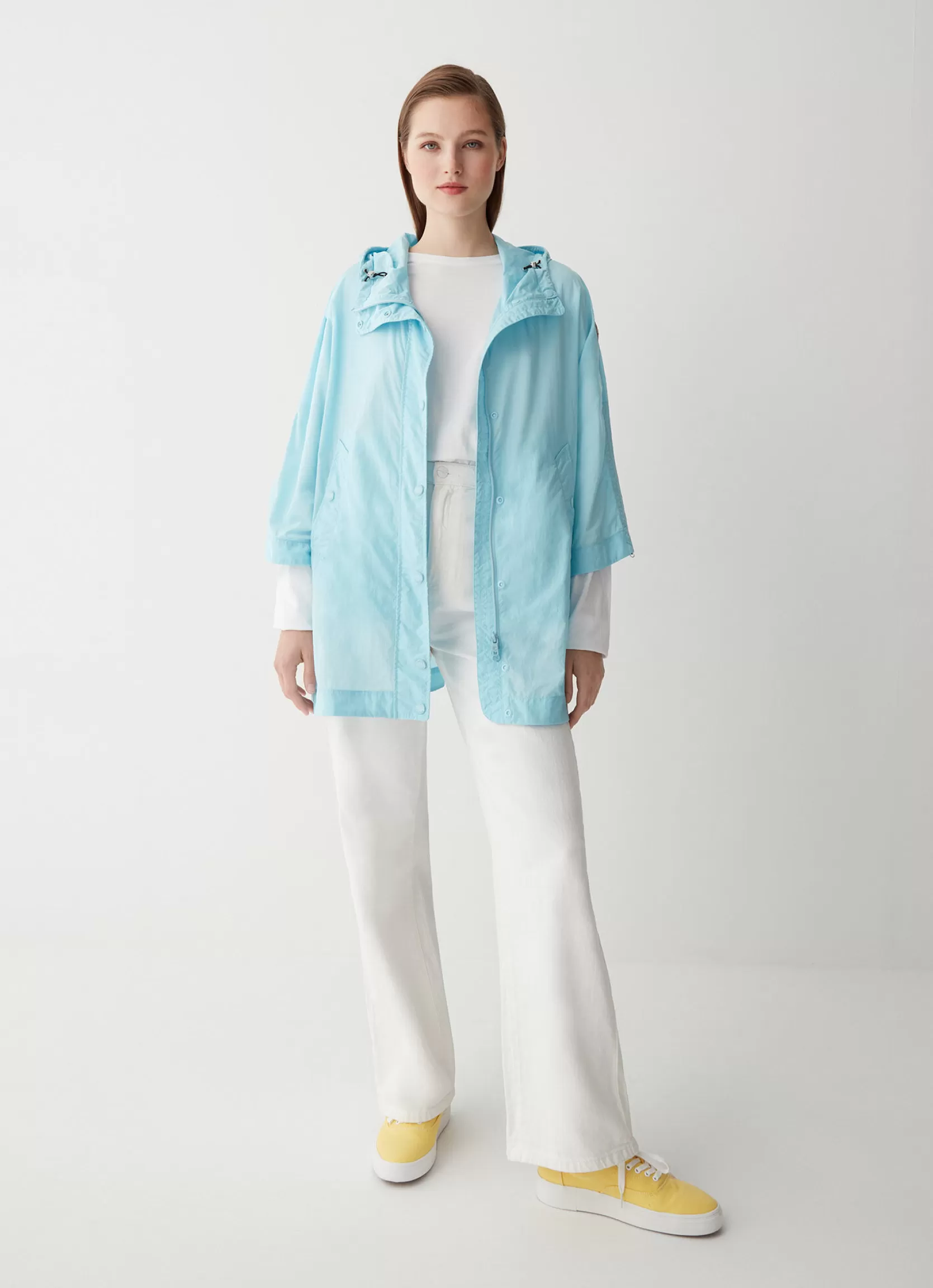Colmar Crinkle fabric cape with hood | woman Outlet
