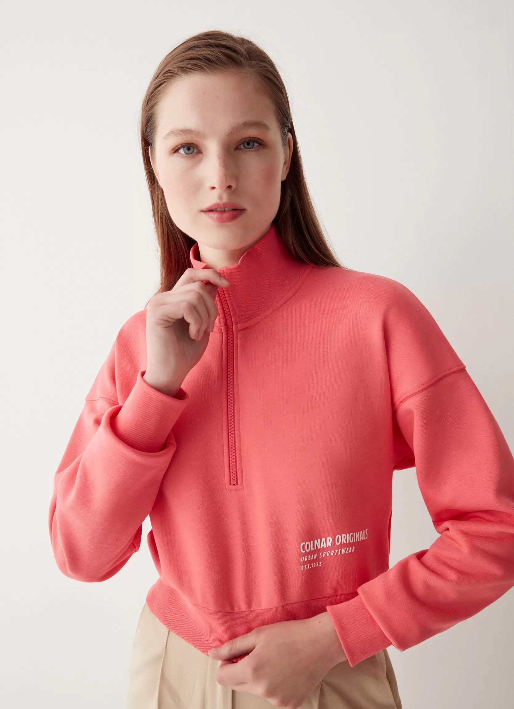 Colmar Cropped sweatshirt with ribbed details | woman Outlet