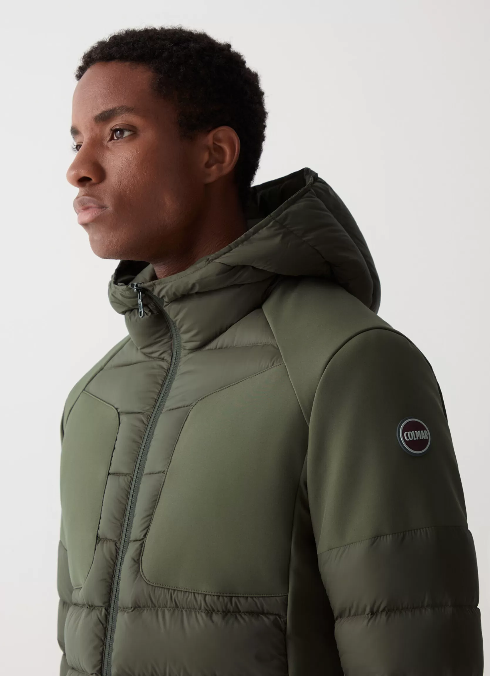 Colmar Down jacket with fixed hood in double fabric | man Winter Down Jackets