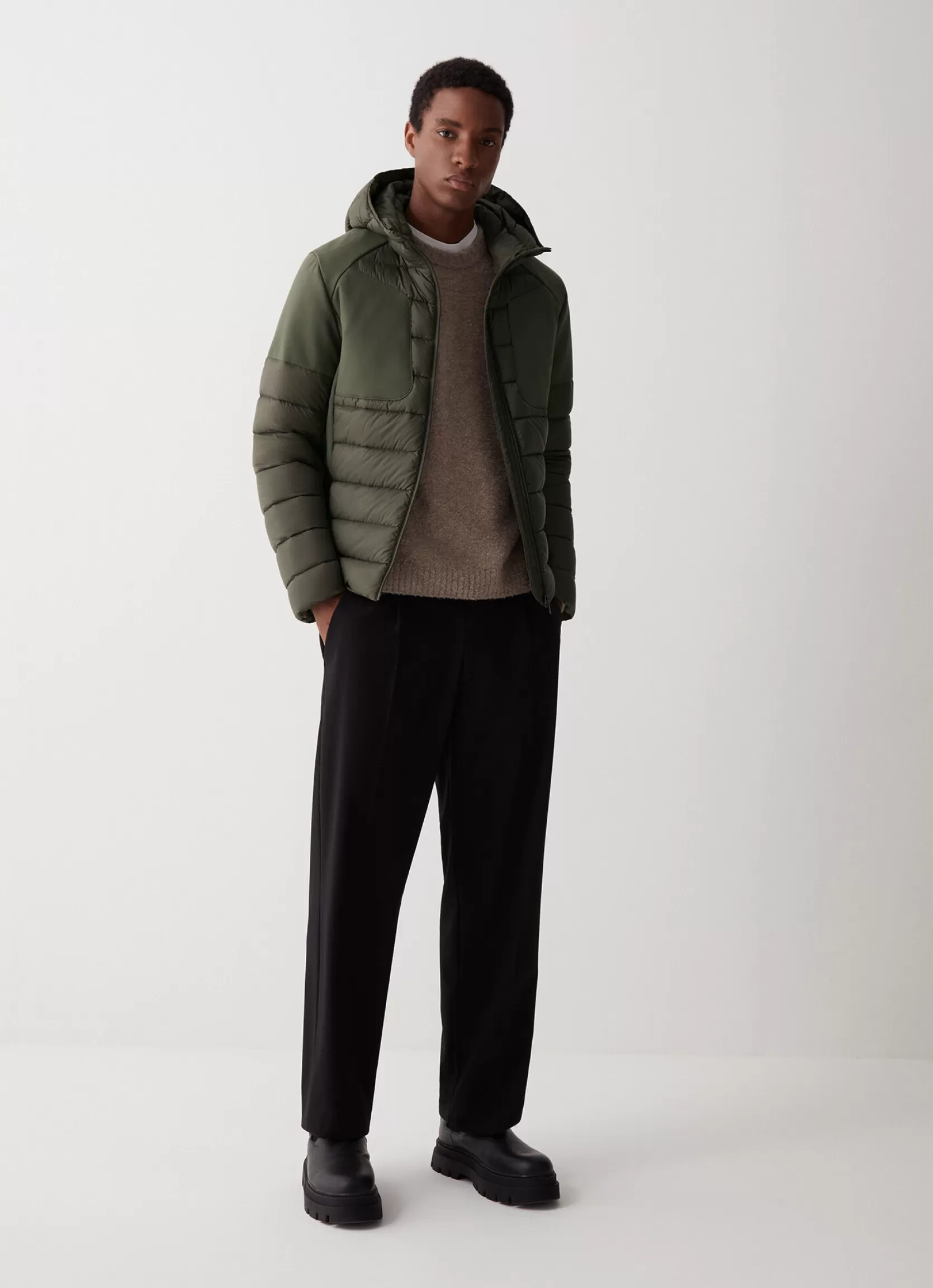 Colmar Down jacket with fixed hood in double fabric | man Winter Down Jackets