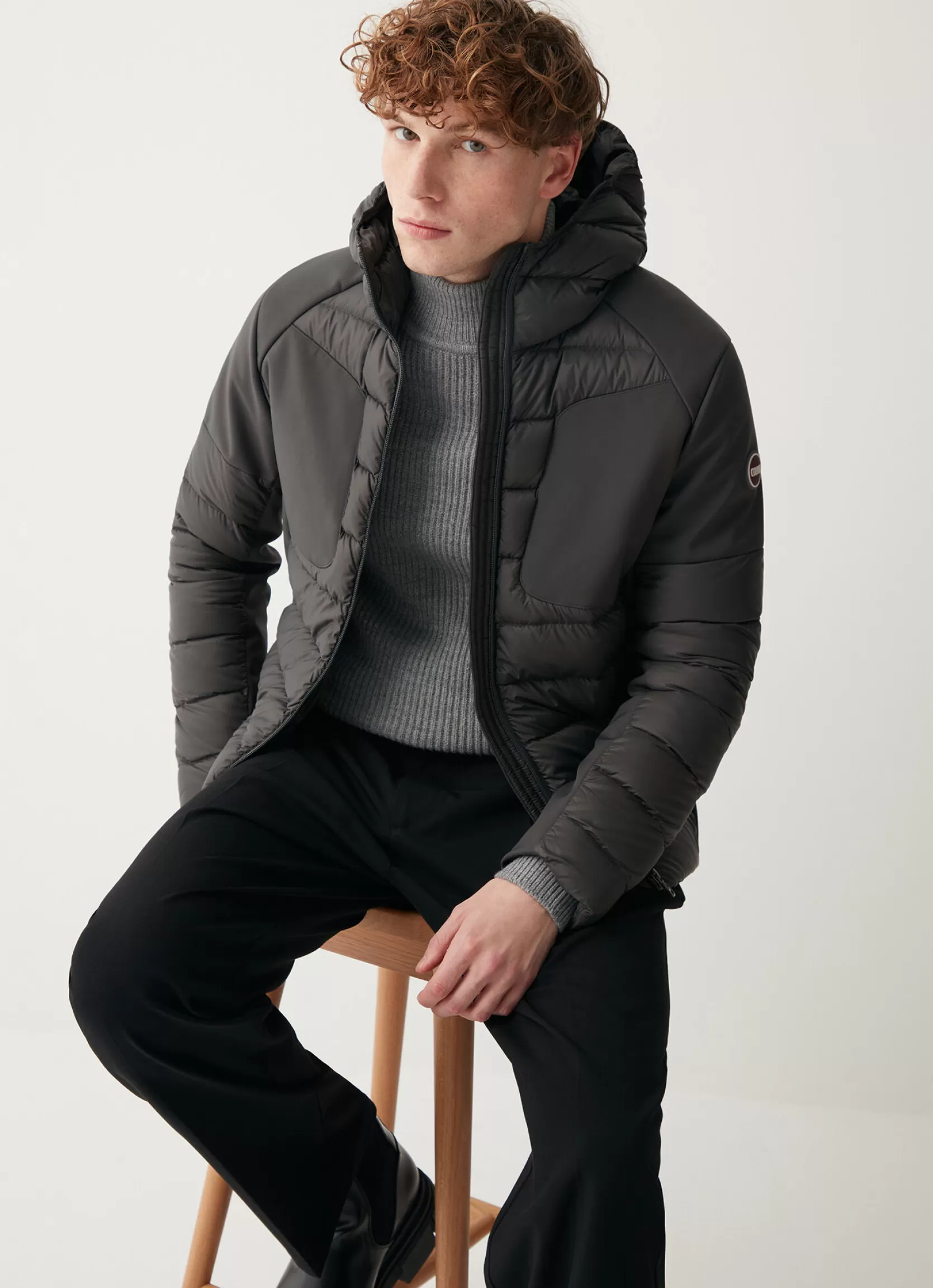 Colmar Down jacket with fixed hood in double fabric | man Winter Down Jackets
