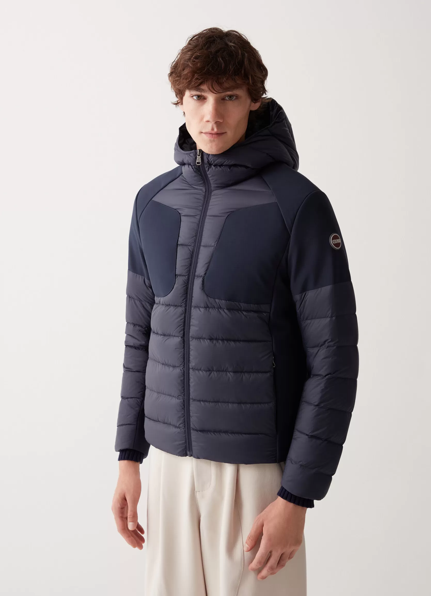 Colmar Down jacket with fixed hood in double fabric | man Winter Down Jackets