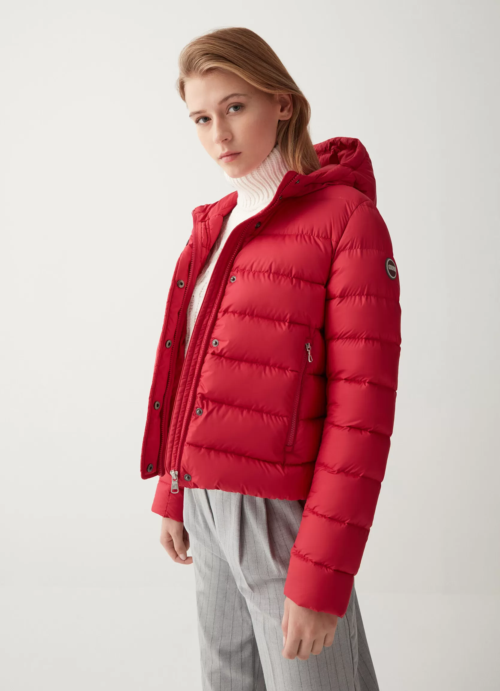 Colmar Down jacket with fixed hood in matt fabric | woman Lightweight Down Jackets