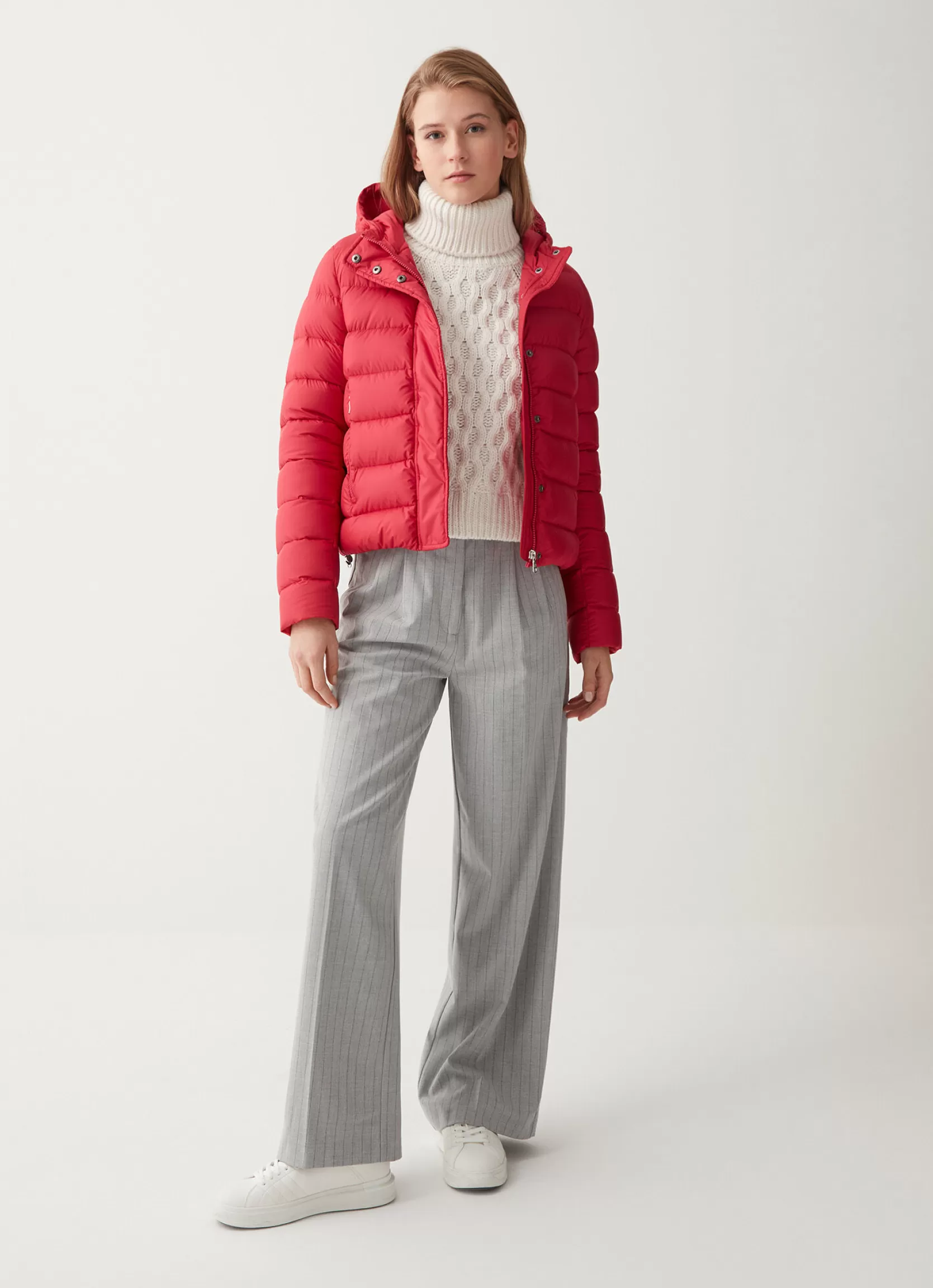 Colmar Down jacket with fixed hood in matt fabric | woman Lightweight Down Jackets