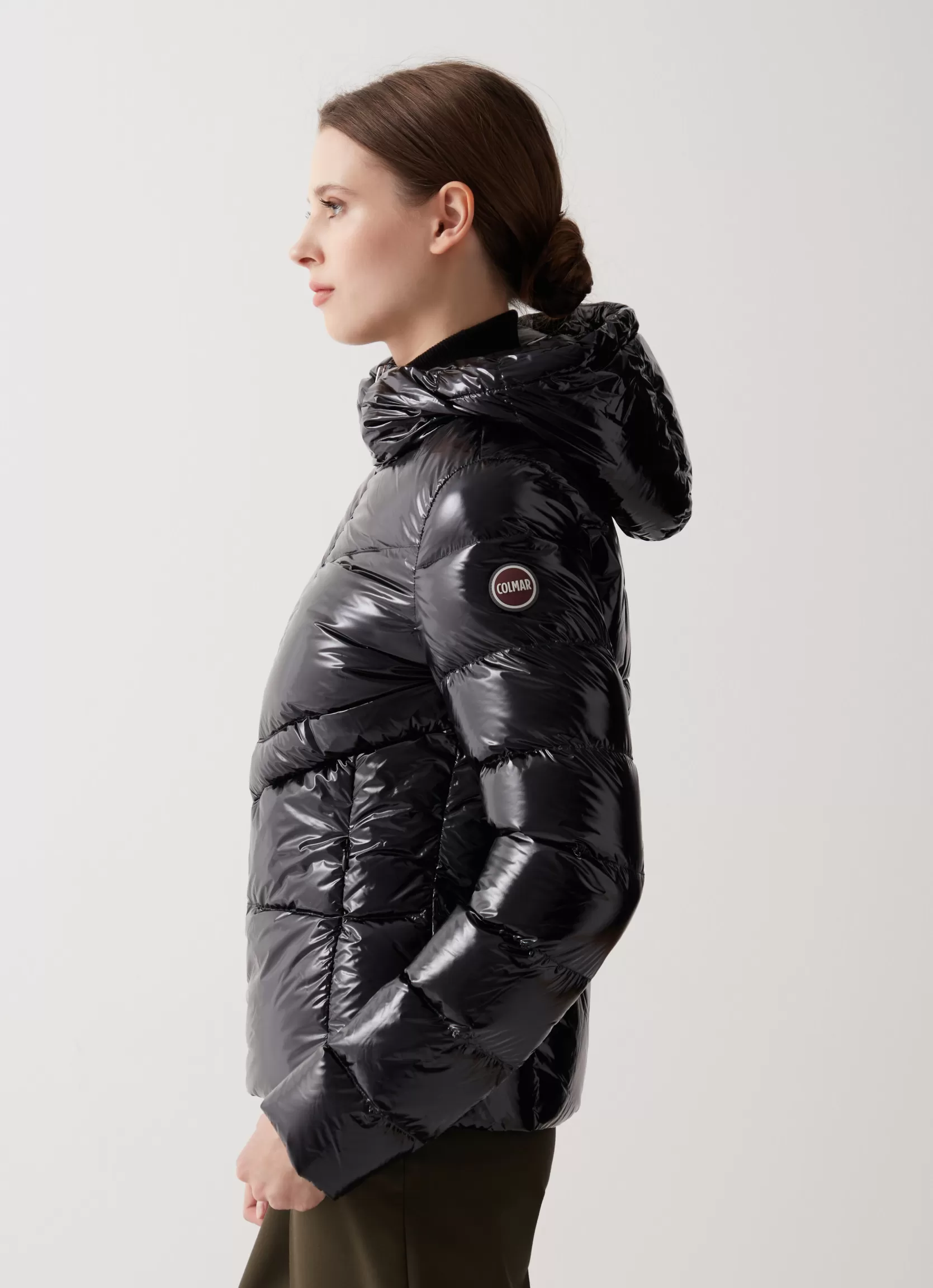 Colmar Down jacket with fixed hood in shiny fabric | woman Winter Down Jackets