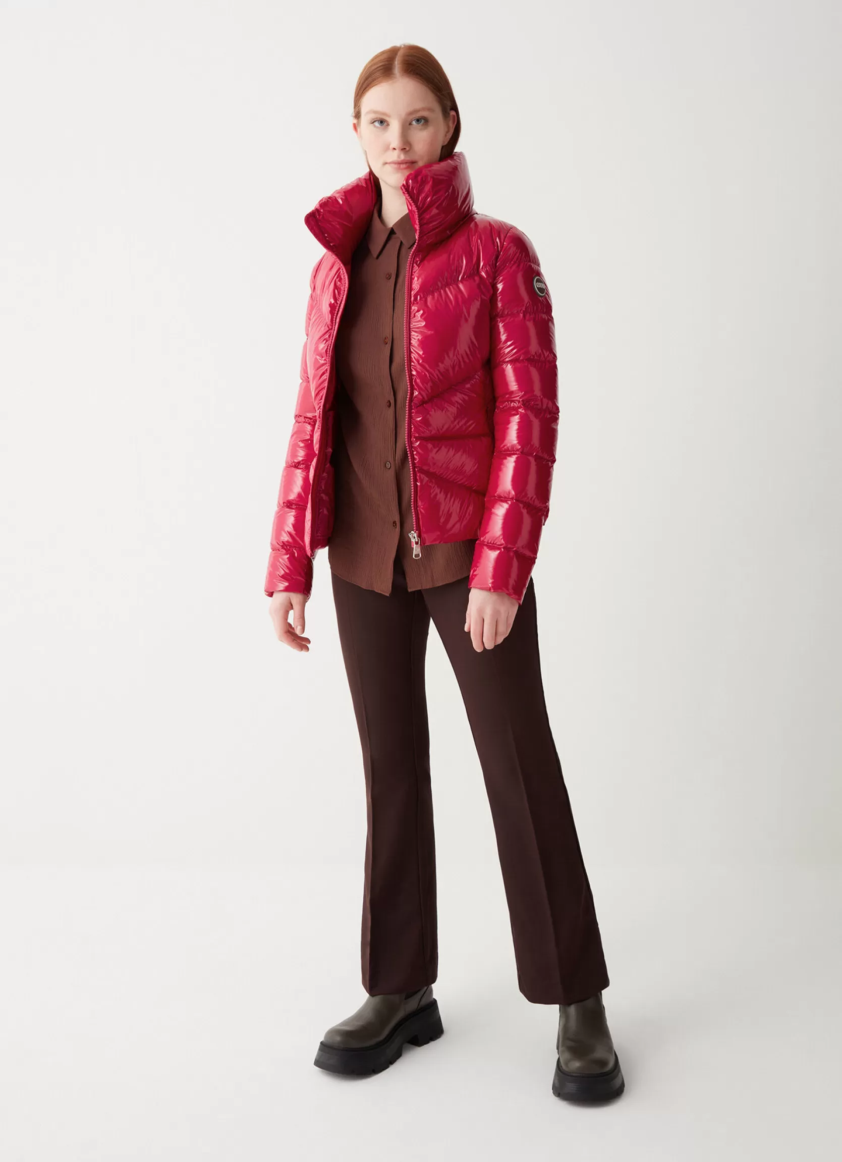 Colmar Down jacket with high collar in shiny fabric | woman Winter Down Jackets