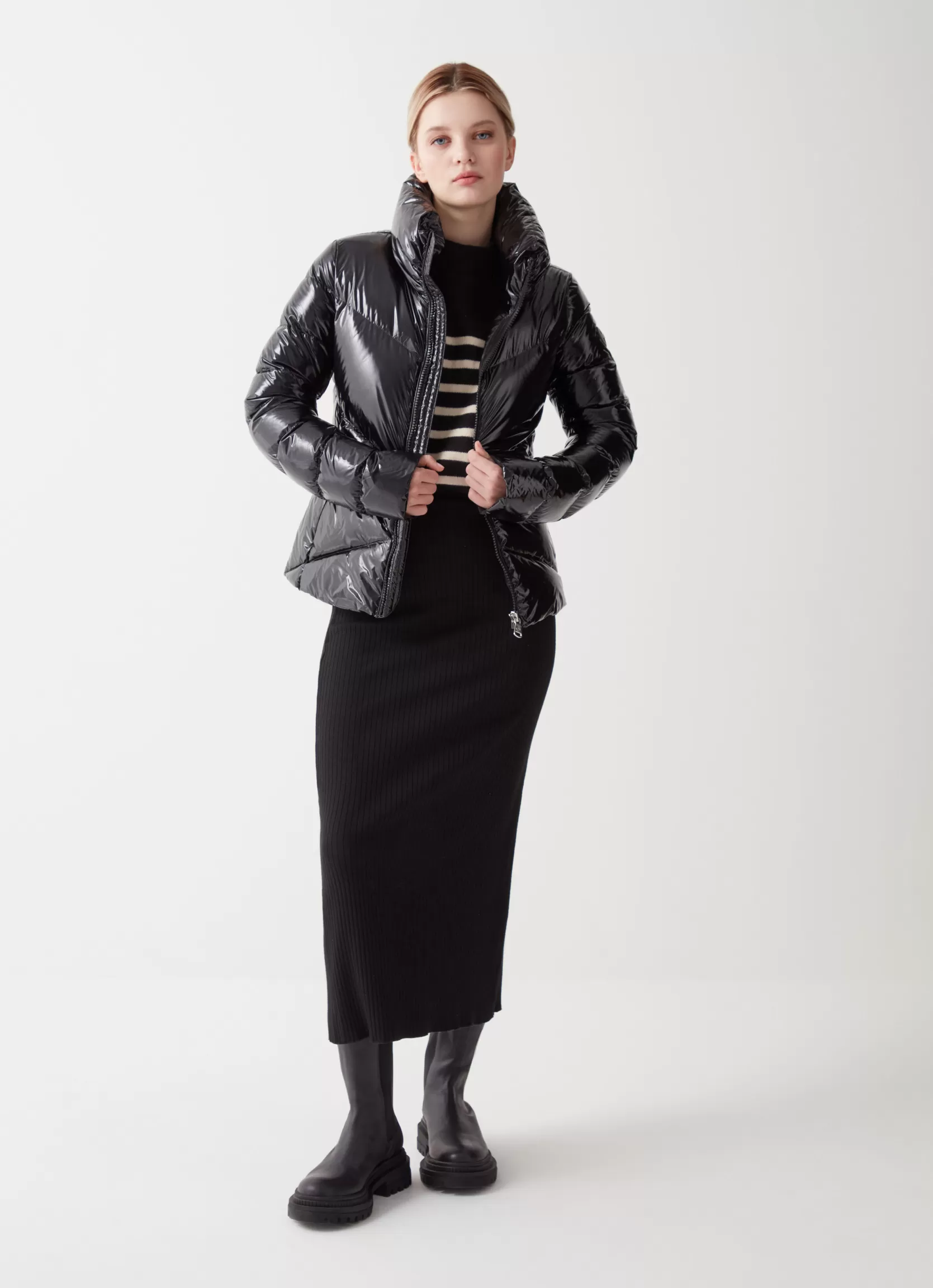 Colmar Down jacket with high collar in shiny fabric | woman Winter Down Jackets