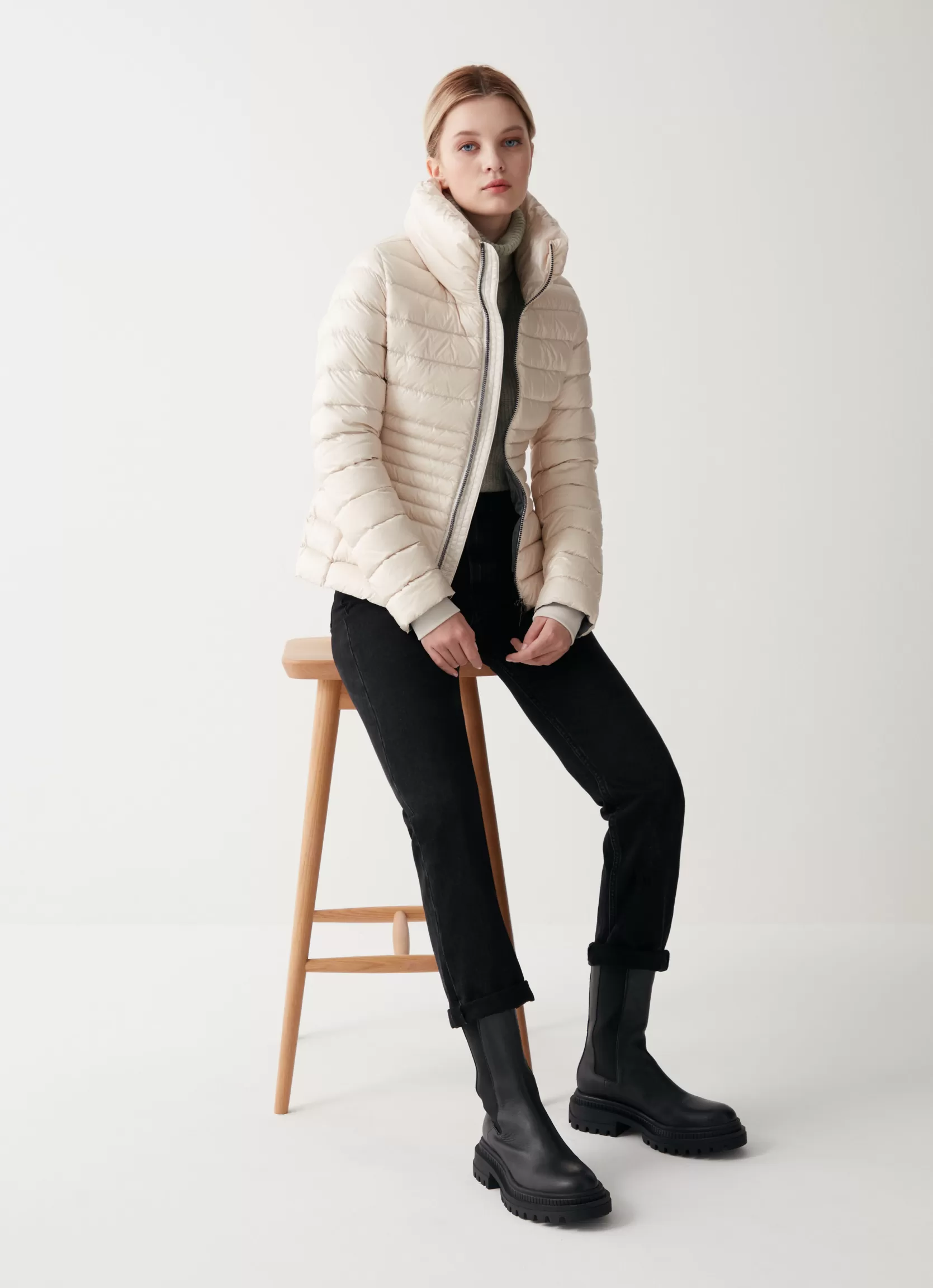 Colmar Down jacket with ribbed knit cuffs | woman Winter Down Jackets