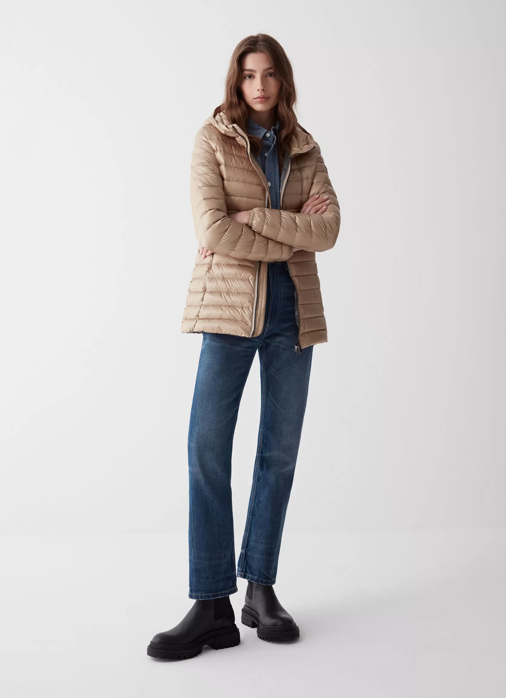 Colmar Fitted iridescent down jacket with hood | woman Winter Down Jackets