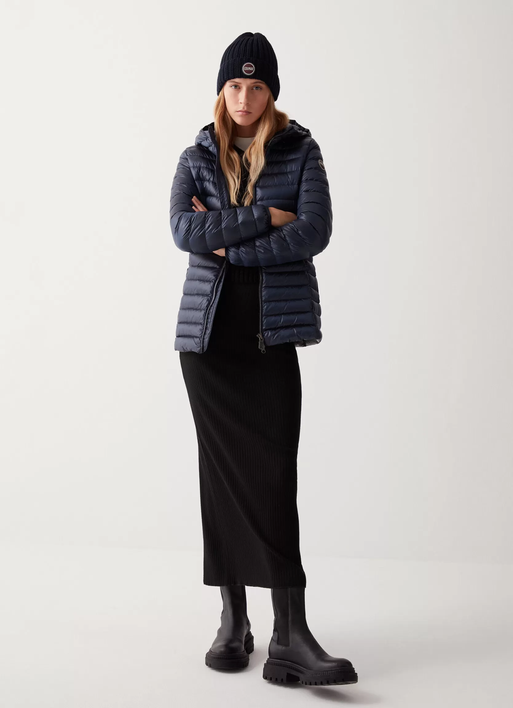 Colmar Fitted iridescent down jacket with hood | woman Winter Down Jackets