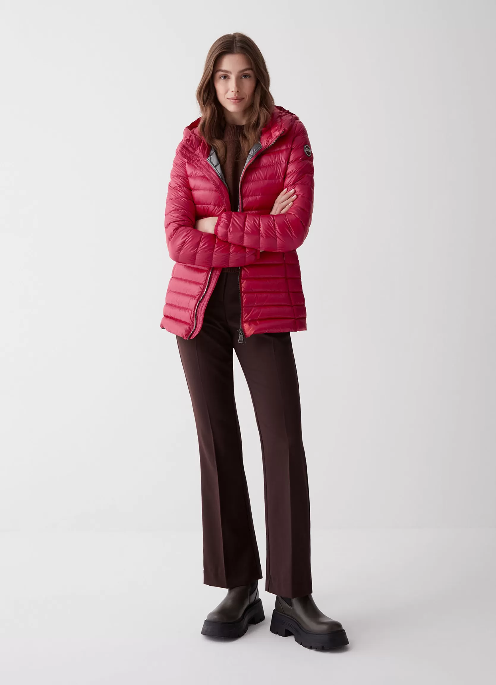 Colmar Fitted iridescent down jacket with hood | woman Winter Down Jackets