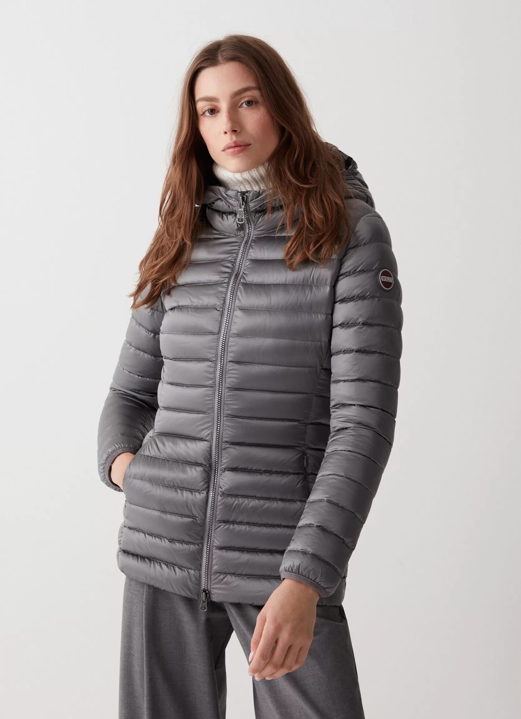 Colmar Fitted iridescent down jacket with hood | woman Winter Down Jackets