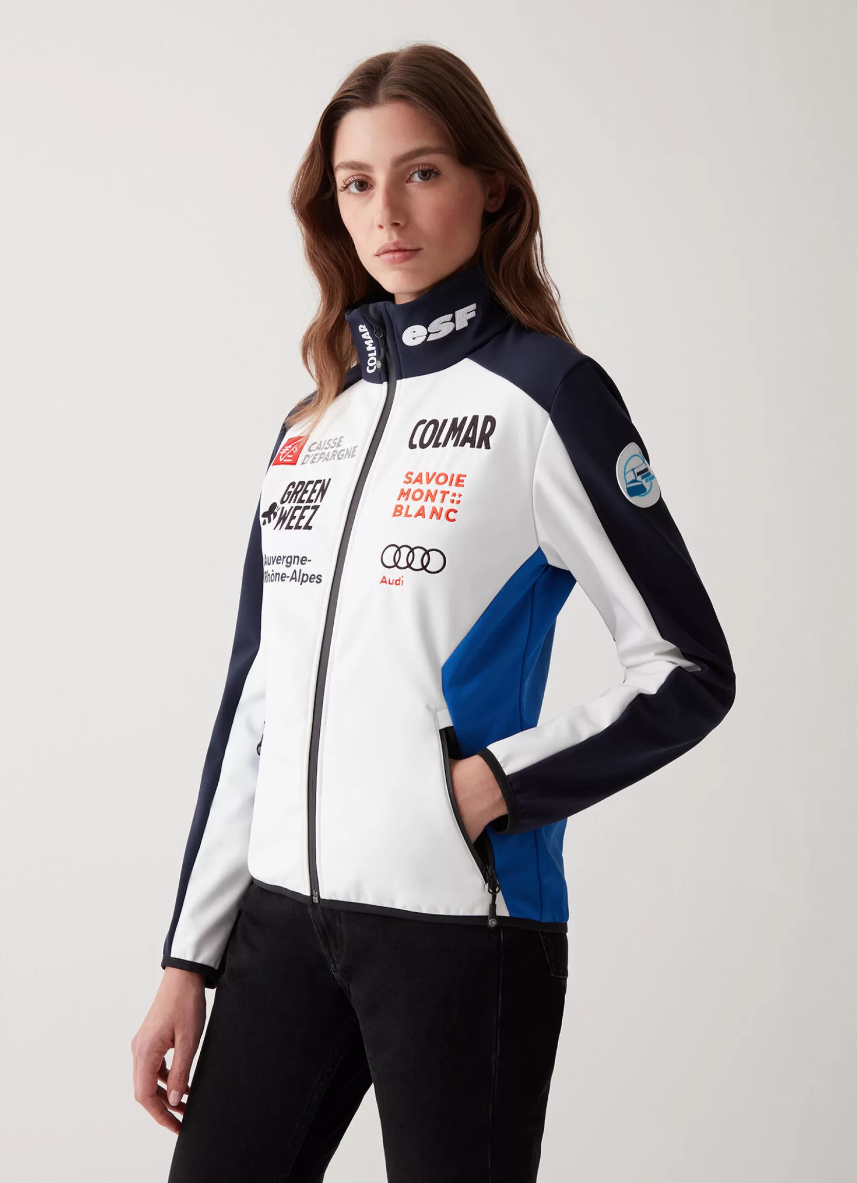 Colmar French national team jacket in stretch softshell | woman Official Racing Suits | Ski Jackets