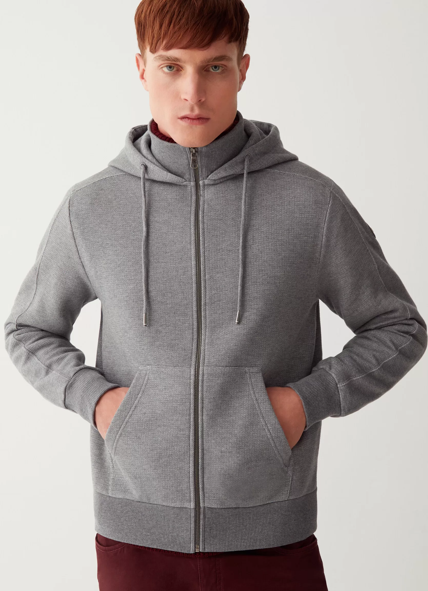 Colmar Full zip hooded sweatshirt in piqué | man Outlet