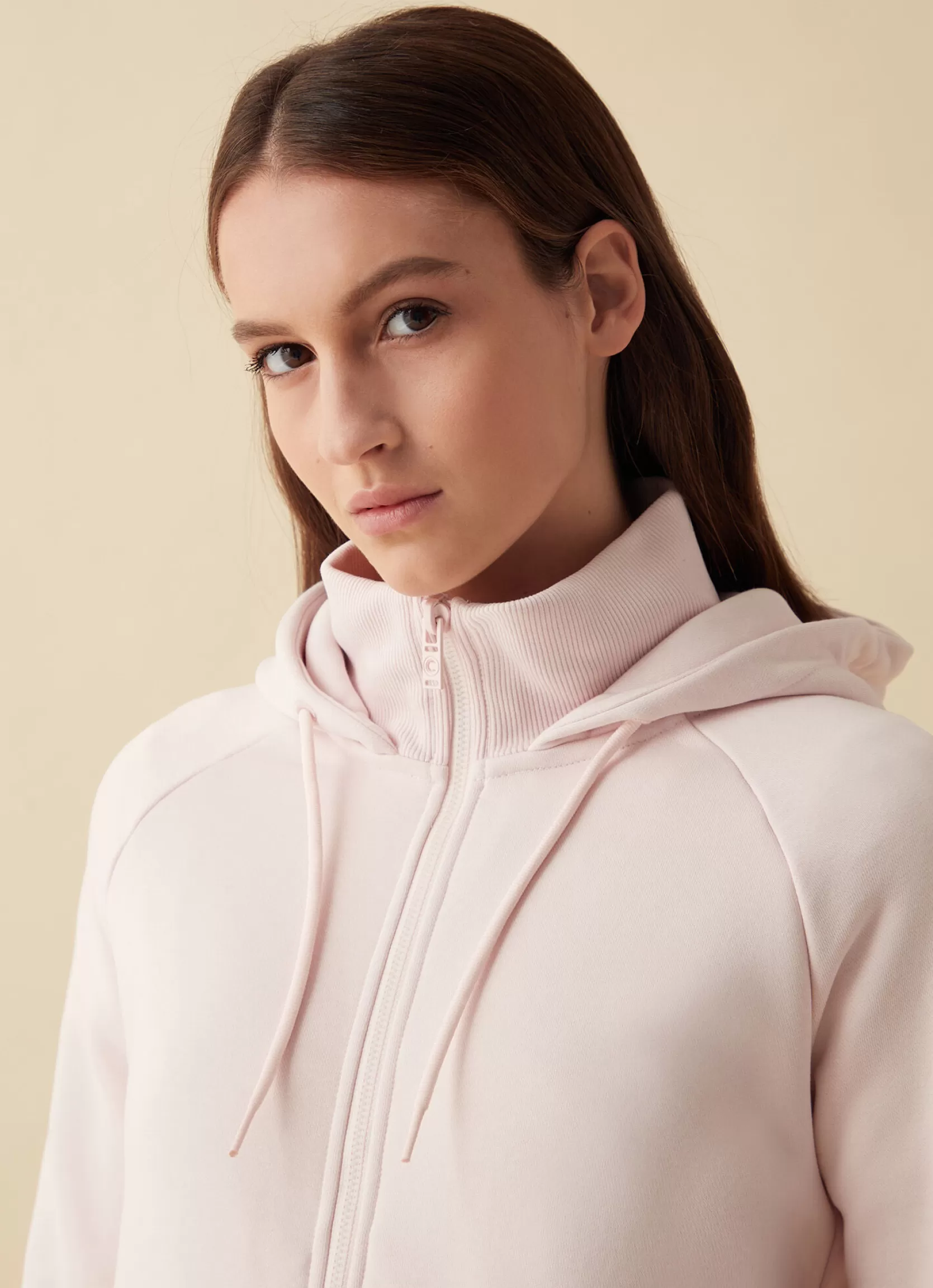 Colmar Full zip sweatshirt with cotton hood | woman Recycled Essential | Sweatshirts