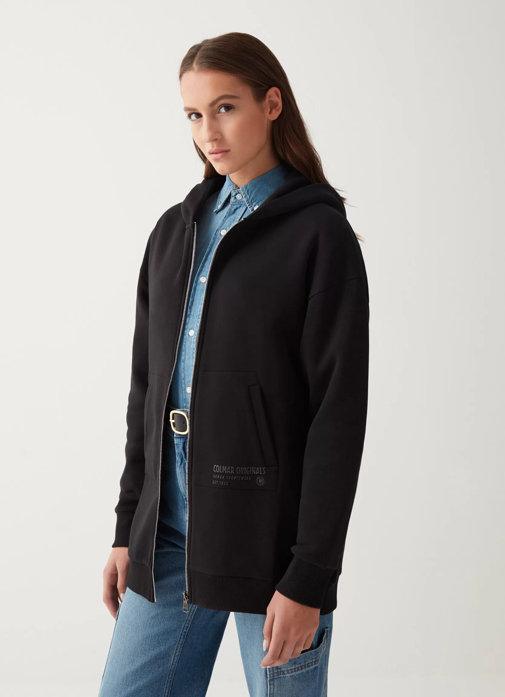 Colmar Full zip sweatshirt with hood and 3D logo | woman Sweatshirts