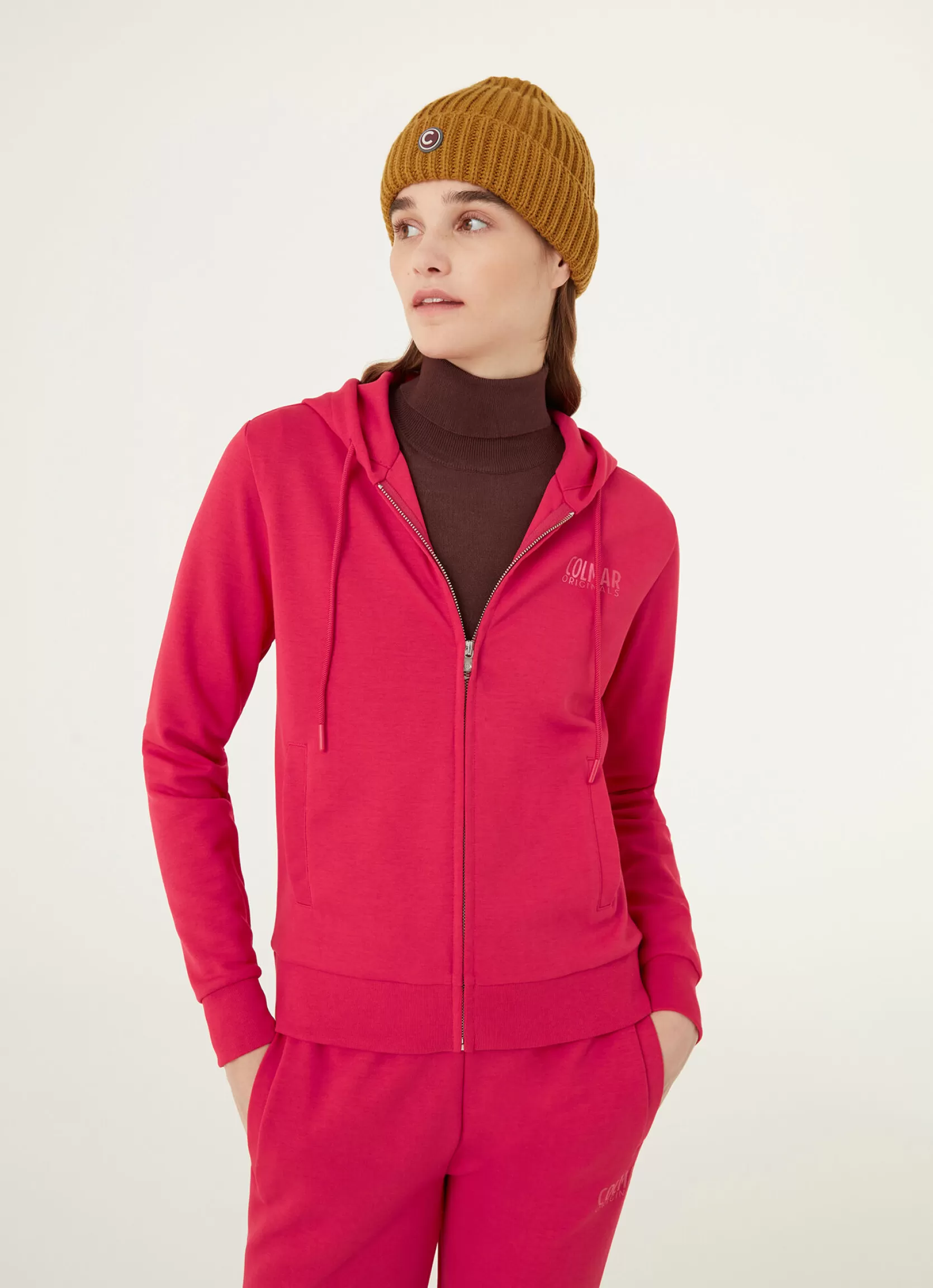 Colmar Full zip sweatshirt with hood and shiny logo | woman Outlet