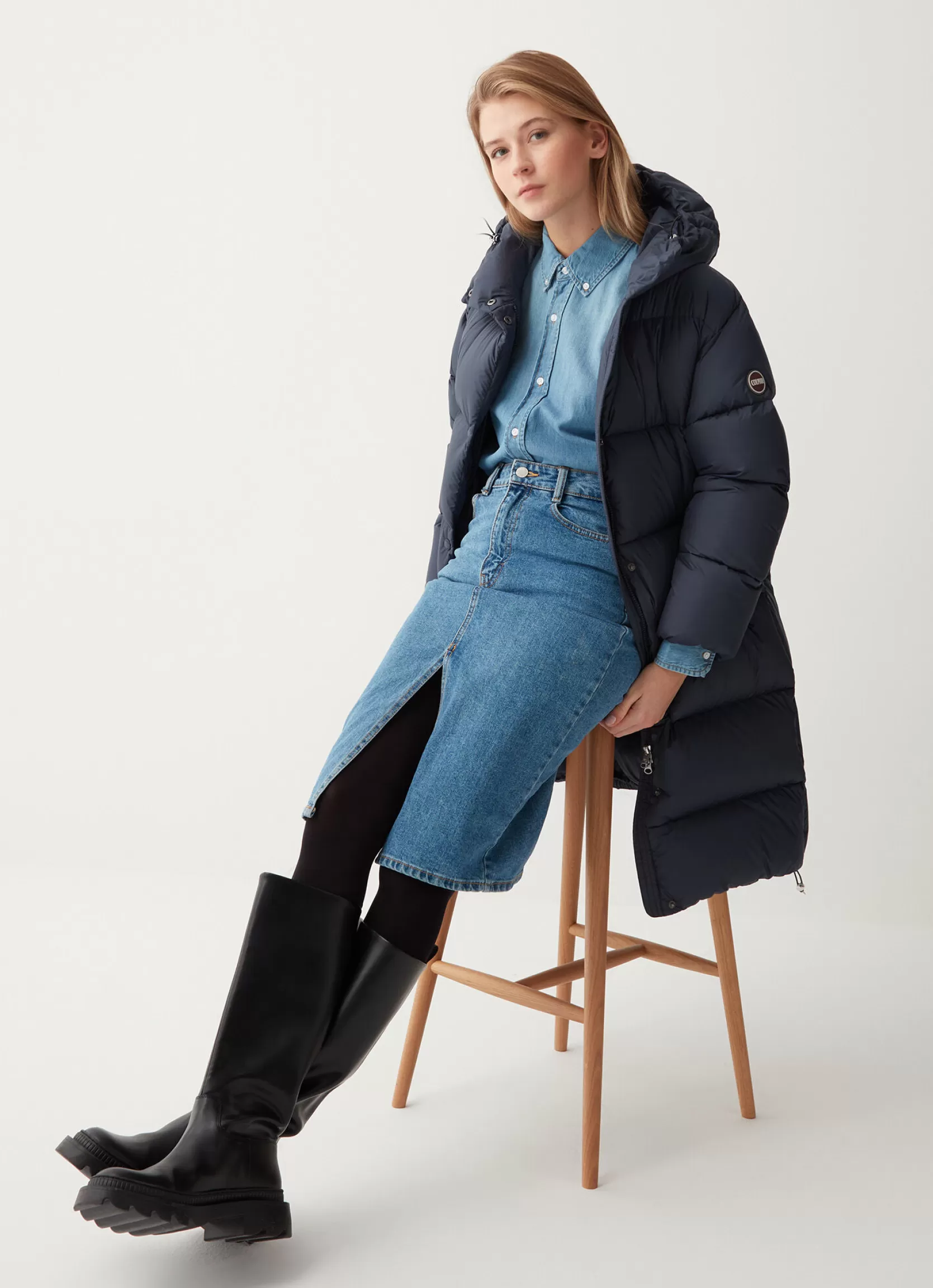 Colmar Full-length oversize quilted down jacket with internal drawstring | woman Winter Down Jackets