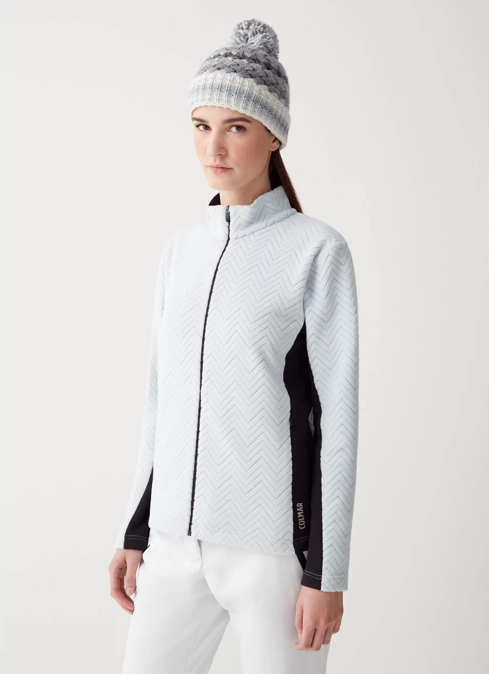 Colmar Full-zip ski sweatshirt with solid-colour sides | woman Sweatshirts and Fleeces