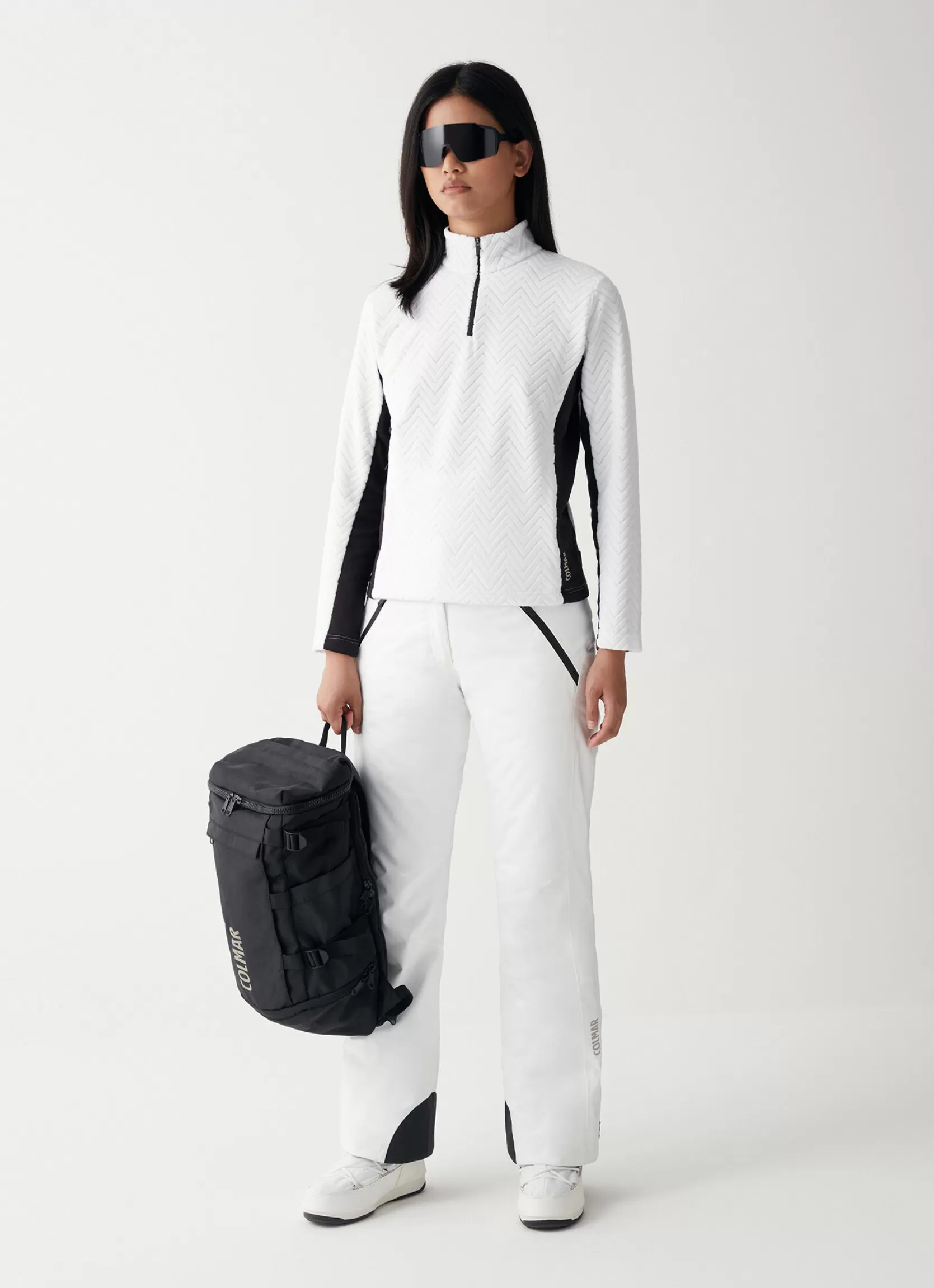 Colmar Half-zip ski sweatshirt with solid-colour sides | woman Sweatshirts and Fleeces