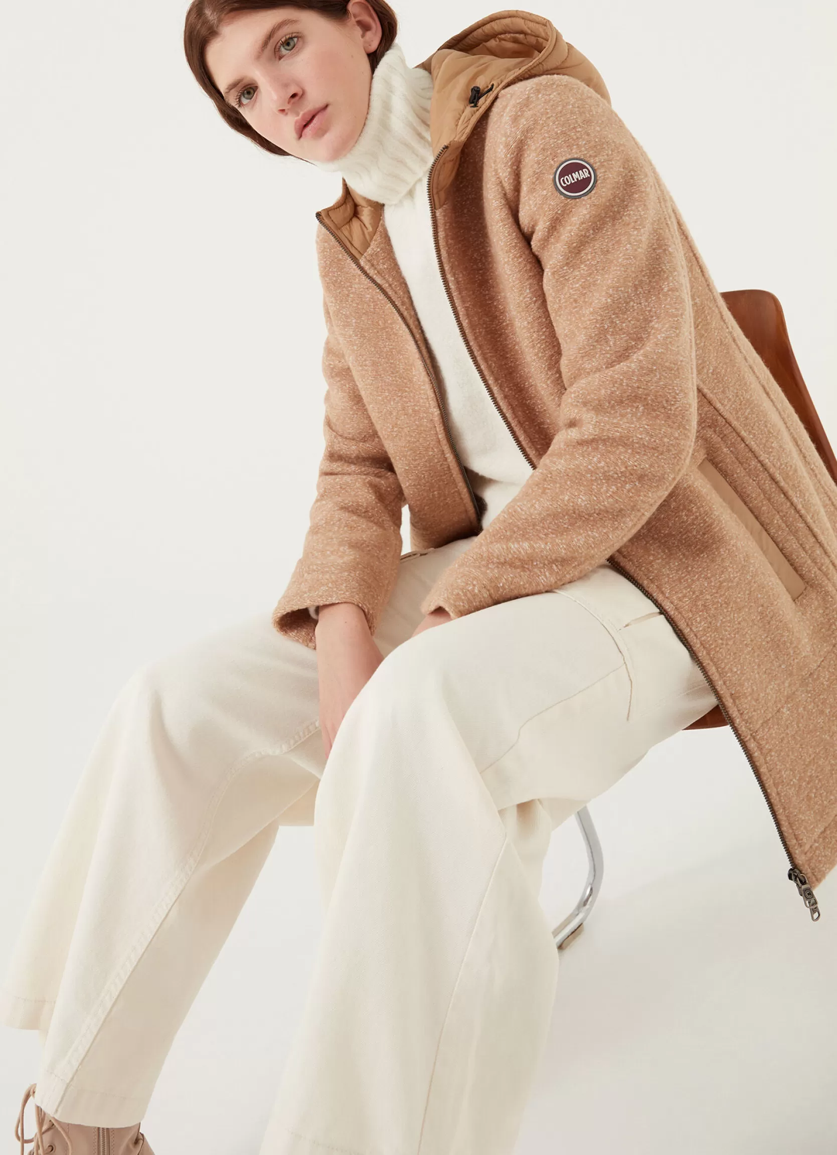 Colmar Hooded coat in woolen cloth | woman Outlet