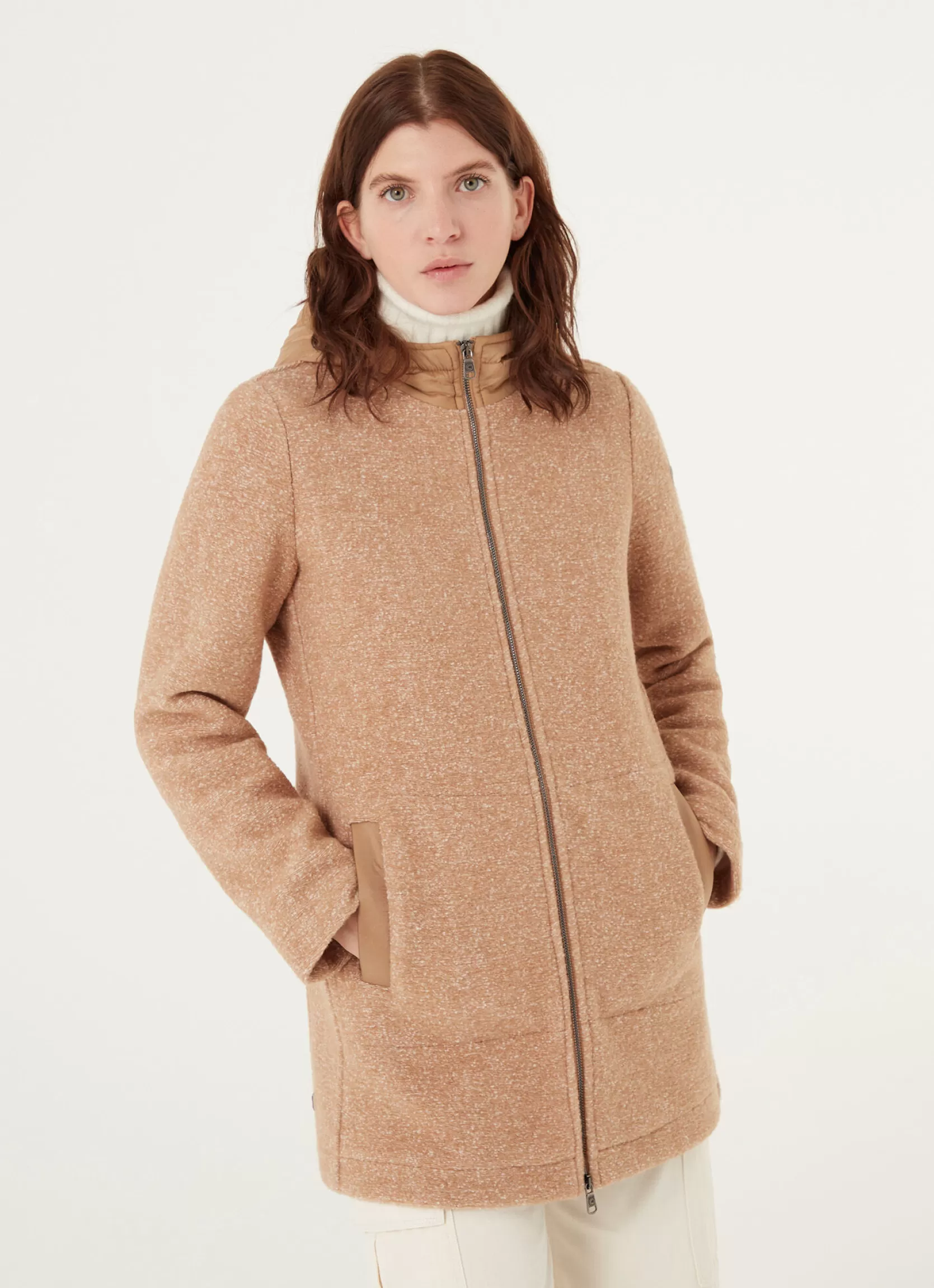 Colmar Hooded coat in woolen cloth | woman Outlet