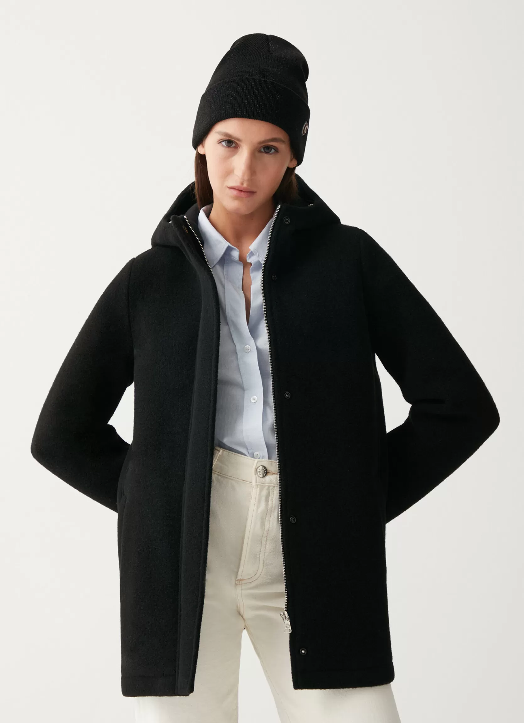 Colmar Hooded coat in woolen cloth | woman Jackets and Coats